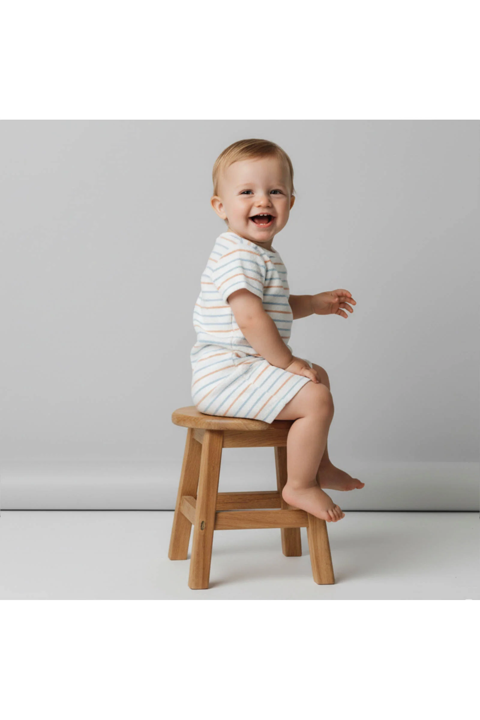 Organic Short Romper - Cabana Stripes - Image 3