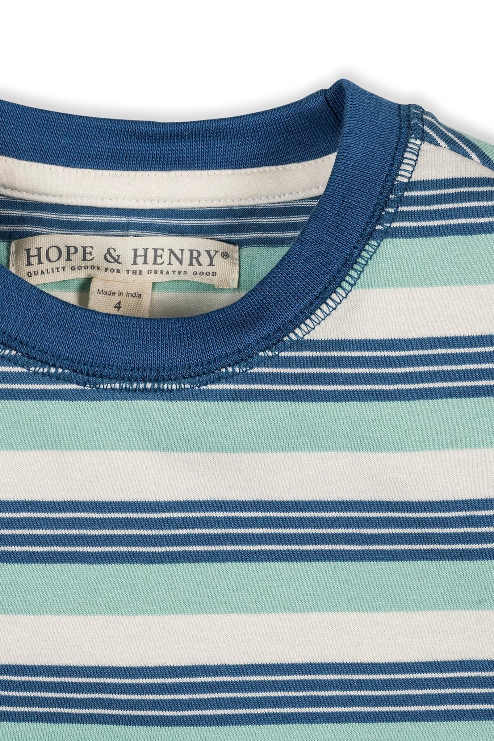 Organic Cotton Short Sleeve Henley Tee, Tidal Stripe, Boys, Sizes 2T-18 - Image 4