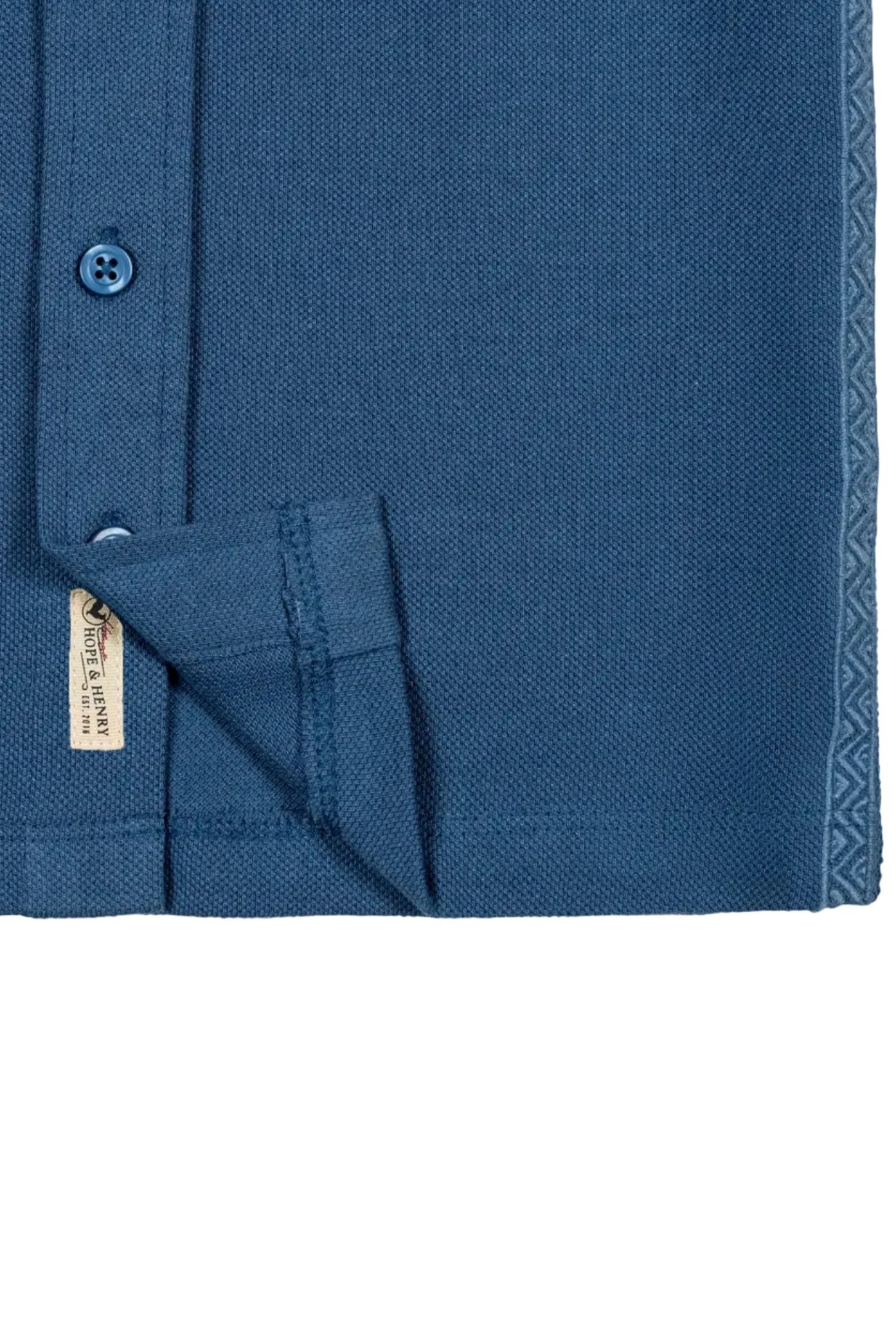 Organic Cotton Short Sleeve Pique Button Down Shirt, Stone Blue, Toddler & Kids - Image 5
