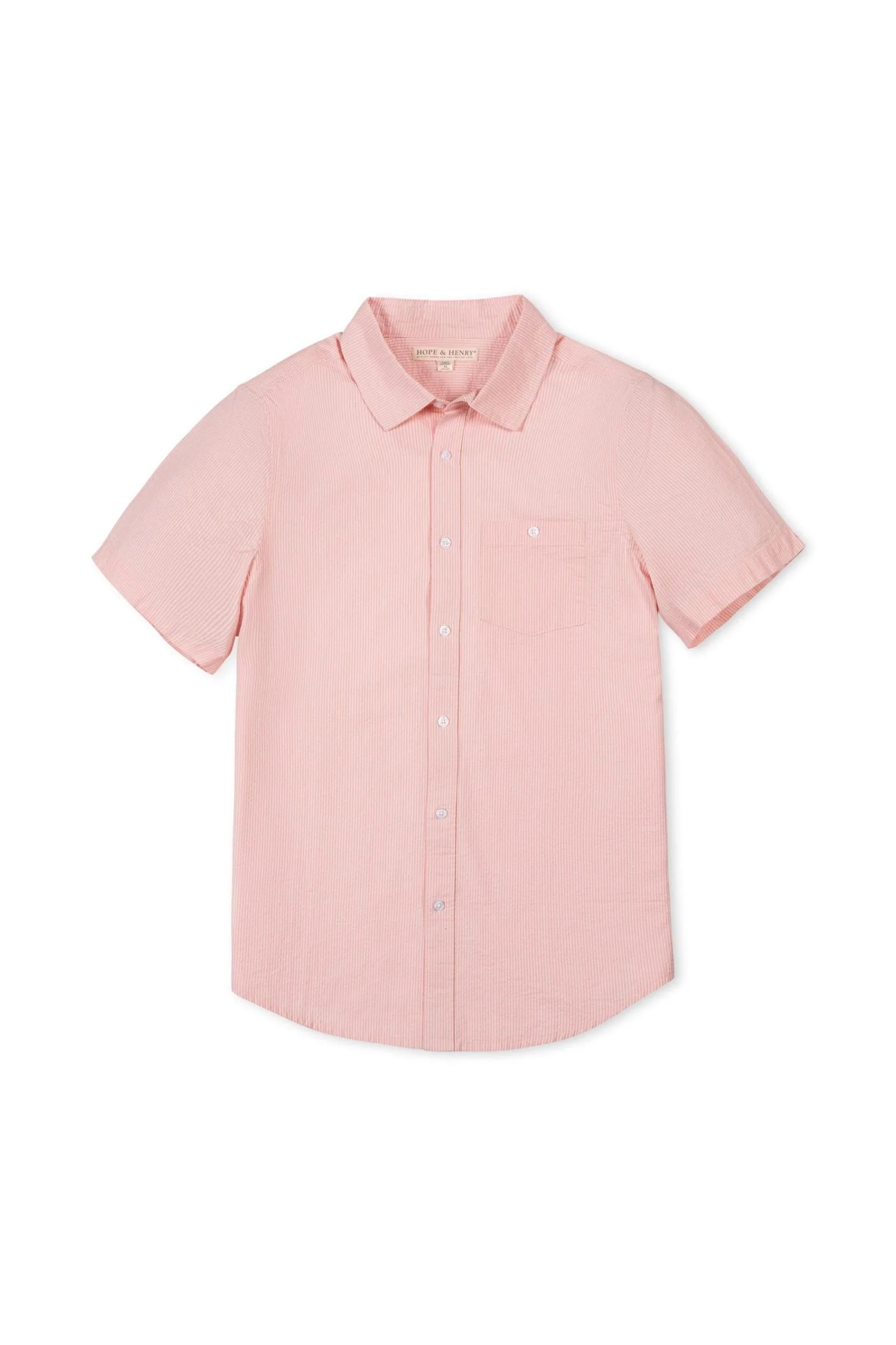 Organic Cotton Short Sleeve Rose Seersucker Shirt, Men, Family Matching Outfits - Image 2