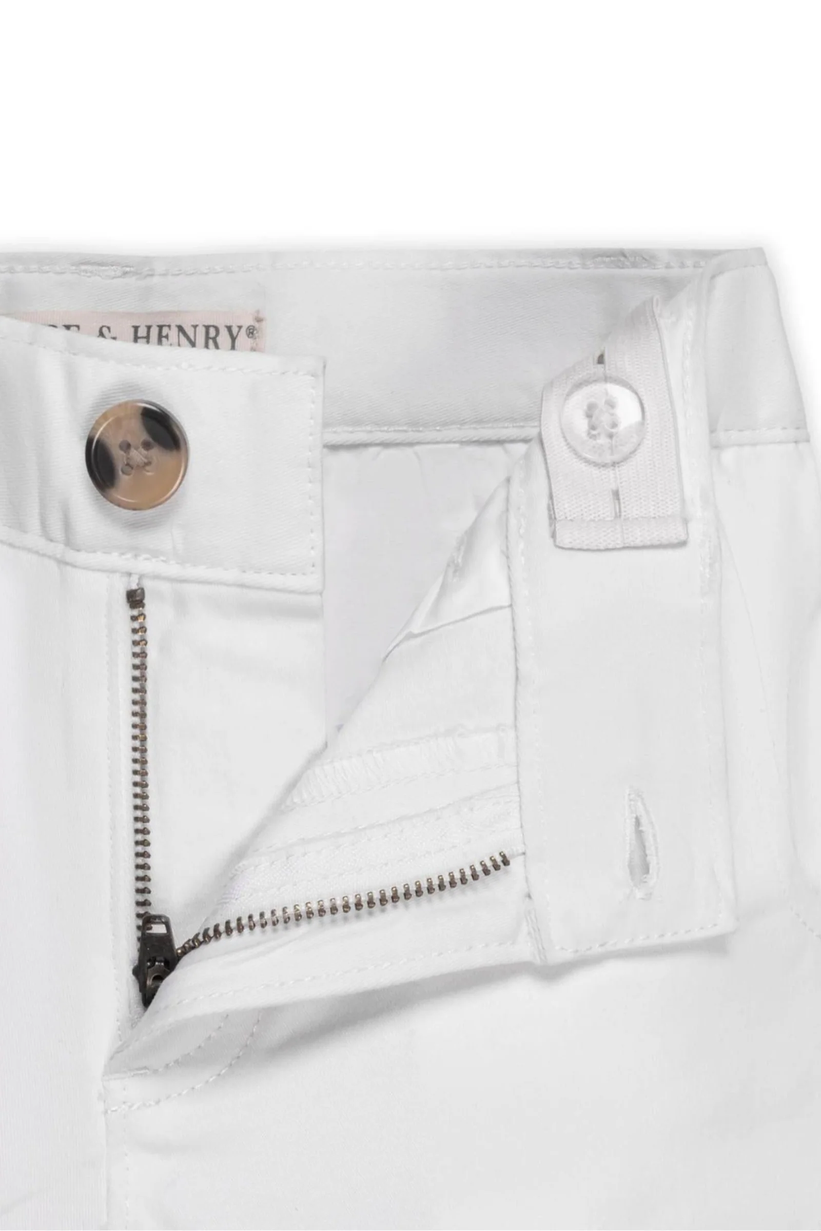 Hope & Henry Organic Cotton Skinny Stretch Chino for Baby Boys, White - Image 3