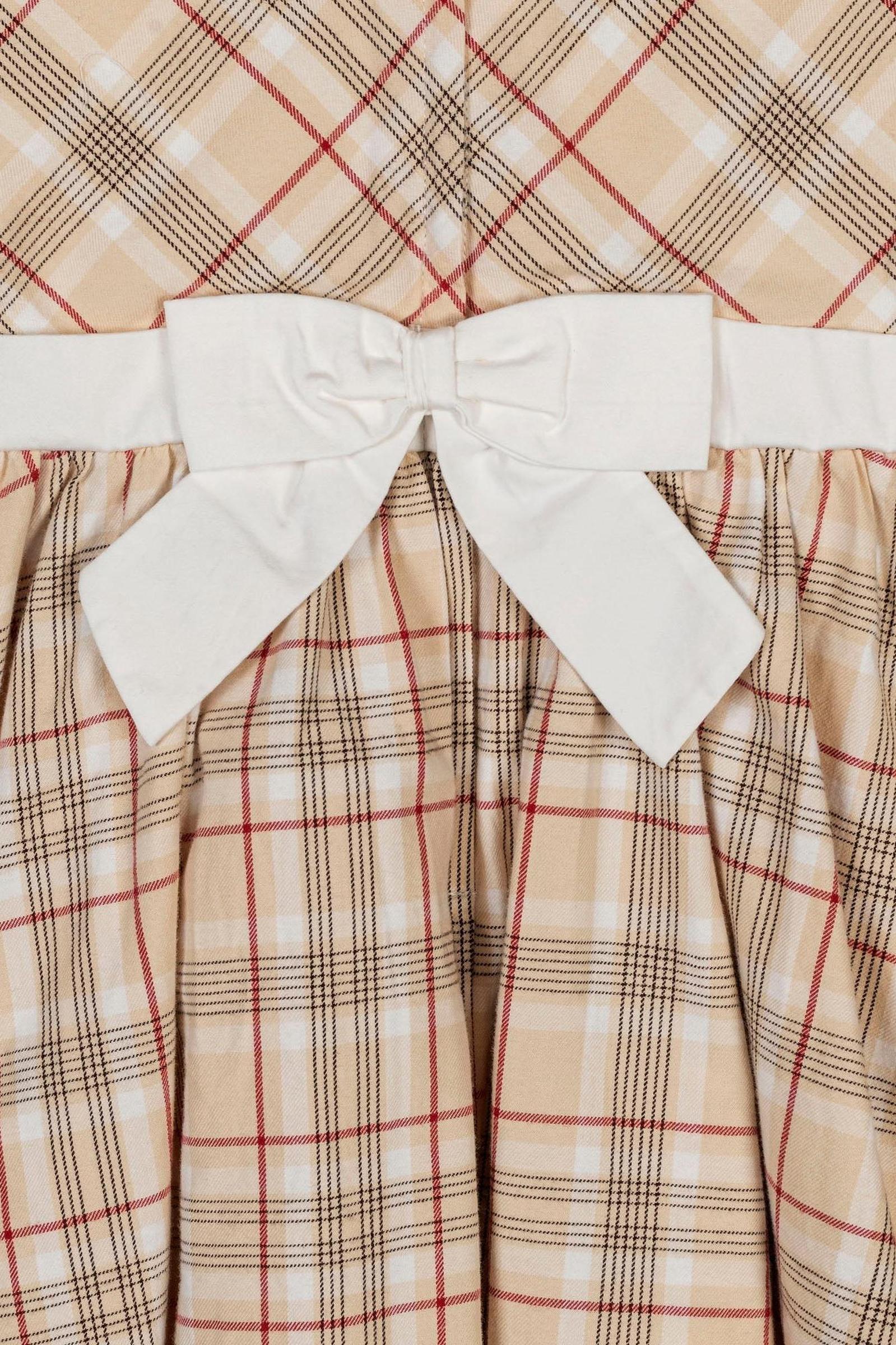 Hope & Henry Organic Cotton Sleeveless Peter Pan Collar Party Dress, Ivory Fireside Plaid, Toddler & Kids - Image 3