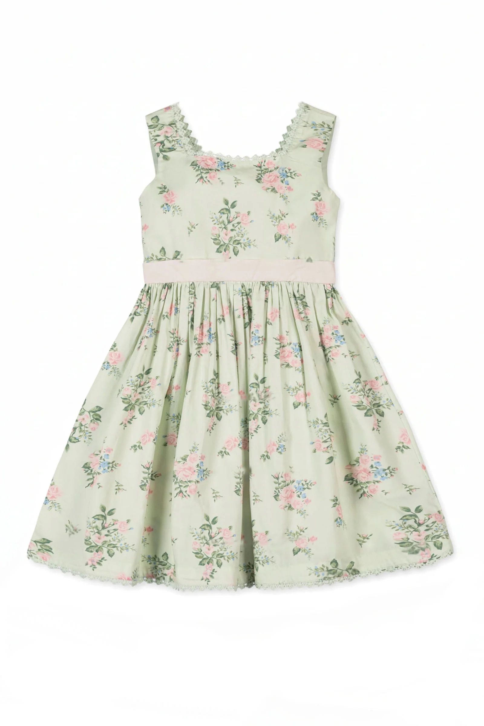 Hope & Henry Organic Cotton Sleeveless Sateen Party Dress, Chateau Floral, Sizes 2T-12 - Image 2