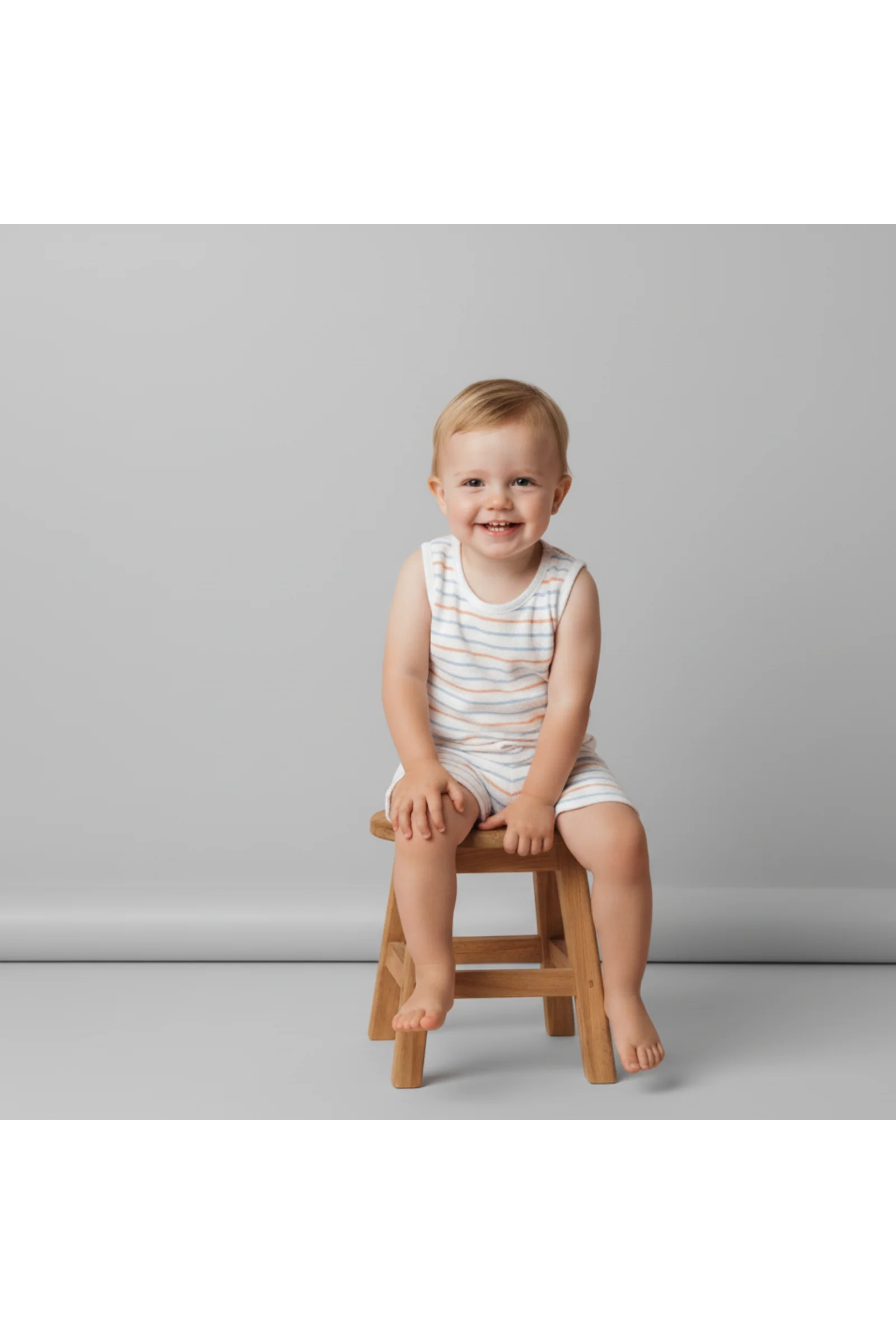 Organic Sleeveless Tee & Shorts Set - Cabana Stripes - Image 3