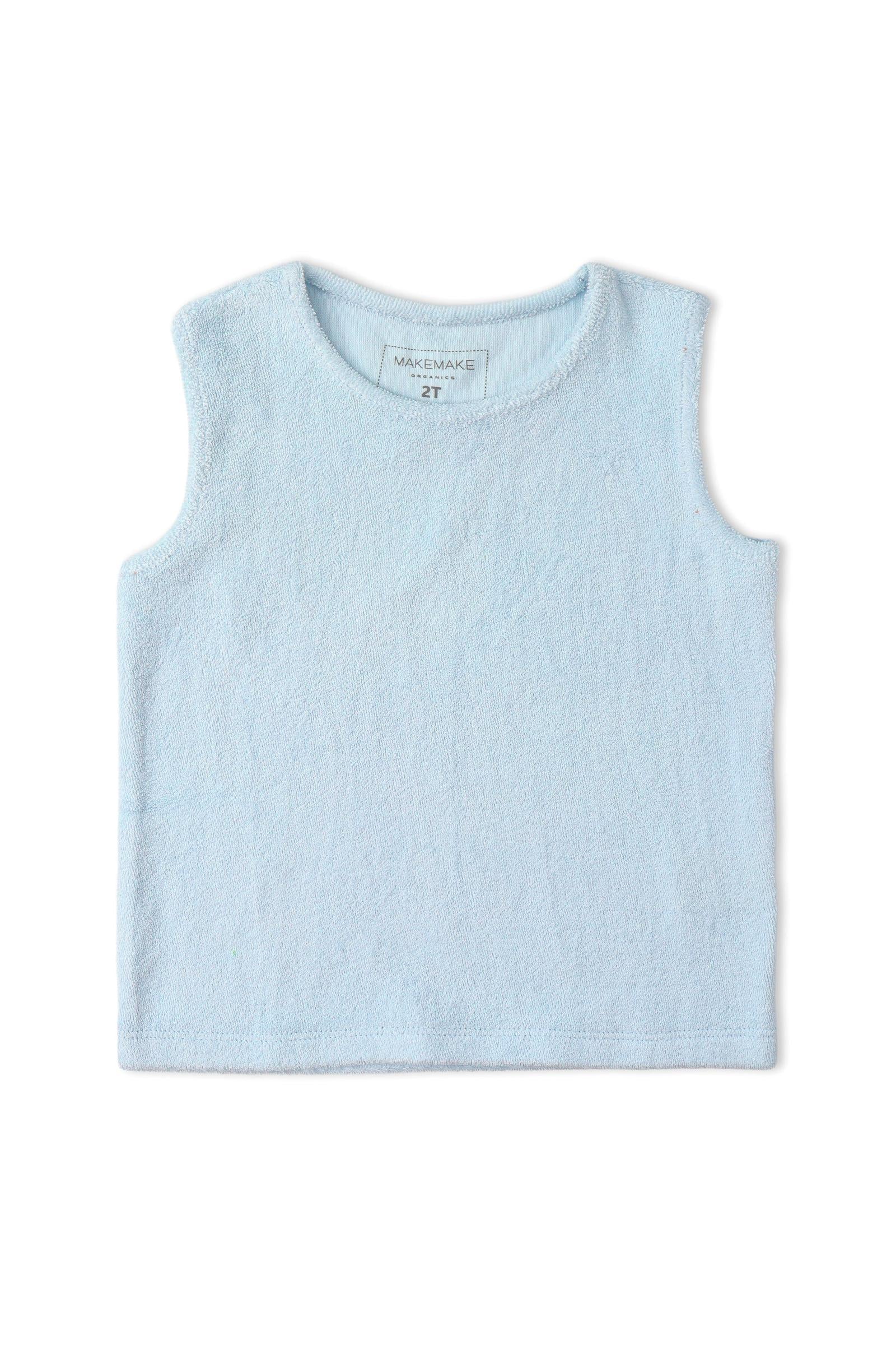 Organic Sleeveless Tee & Shorts Set - Light Blue - Image 4