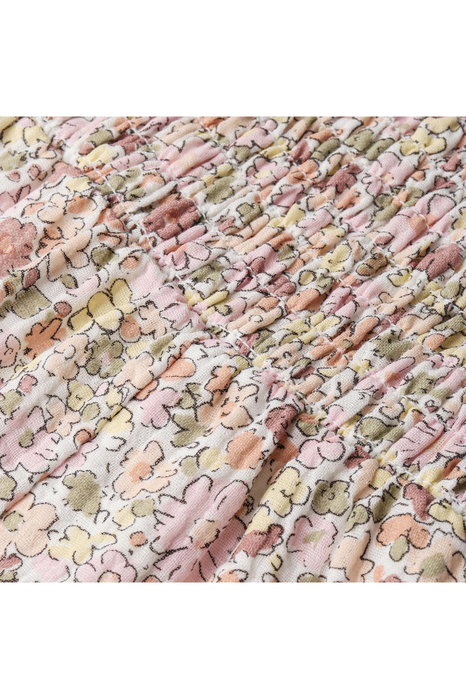 Organic Smocked Jumpsuit - Pastel Bloom - Image 3