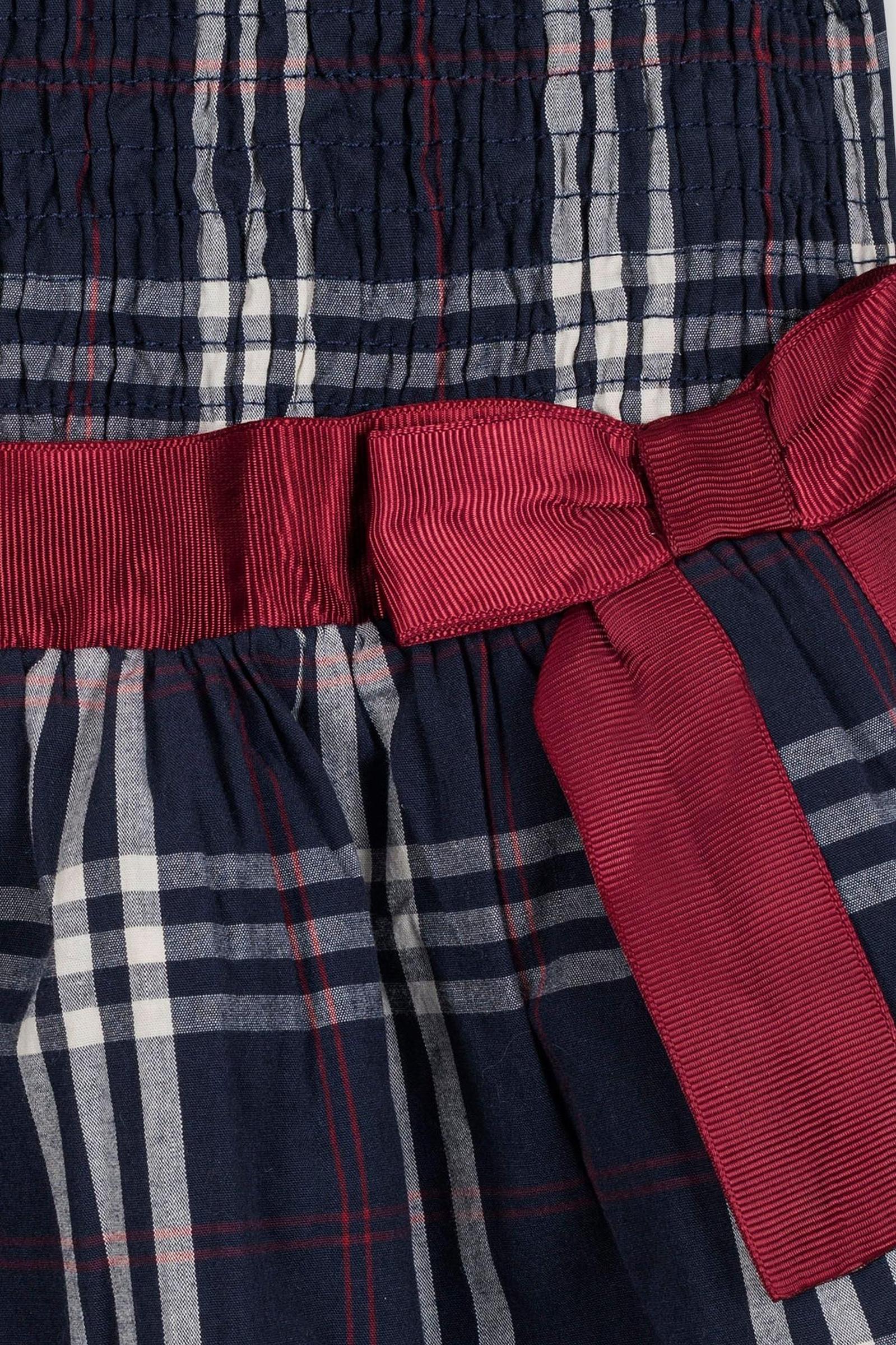 Hope & Henry Organic Cotton Smocked Poplin Dress for Girls, Navy Plaid, Toddler & Kids - Image 3
