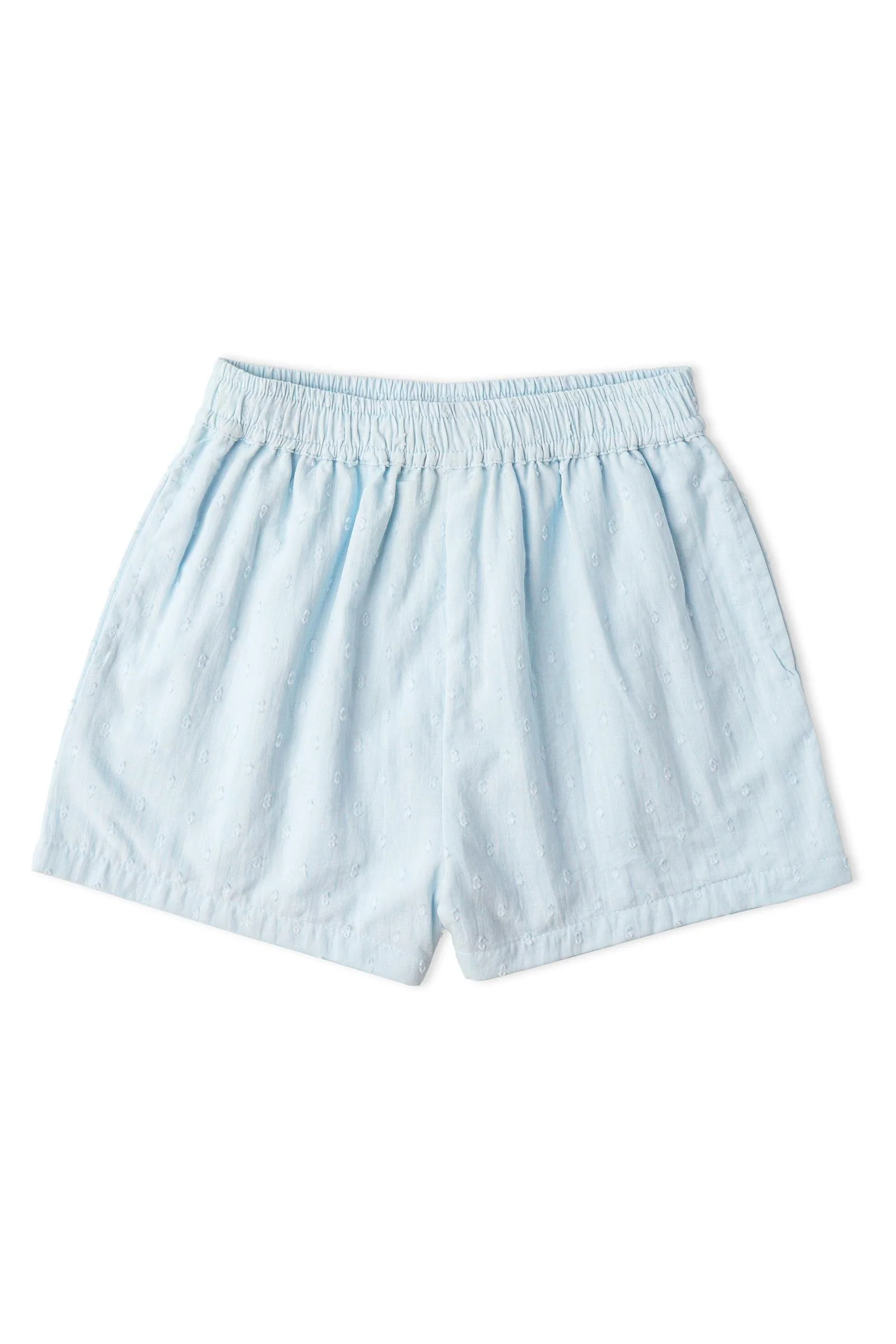 Organic Smocked Top & Shorts Set - Light Blue - Image 6