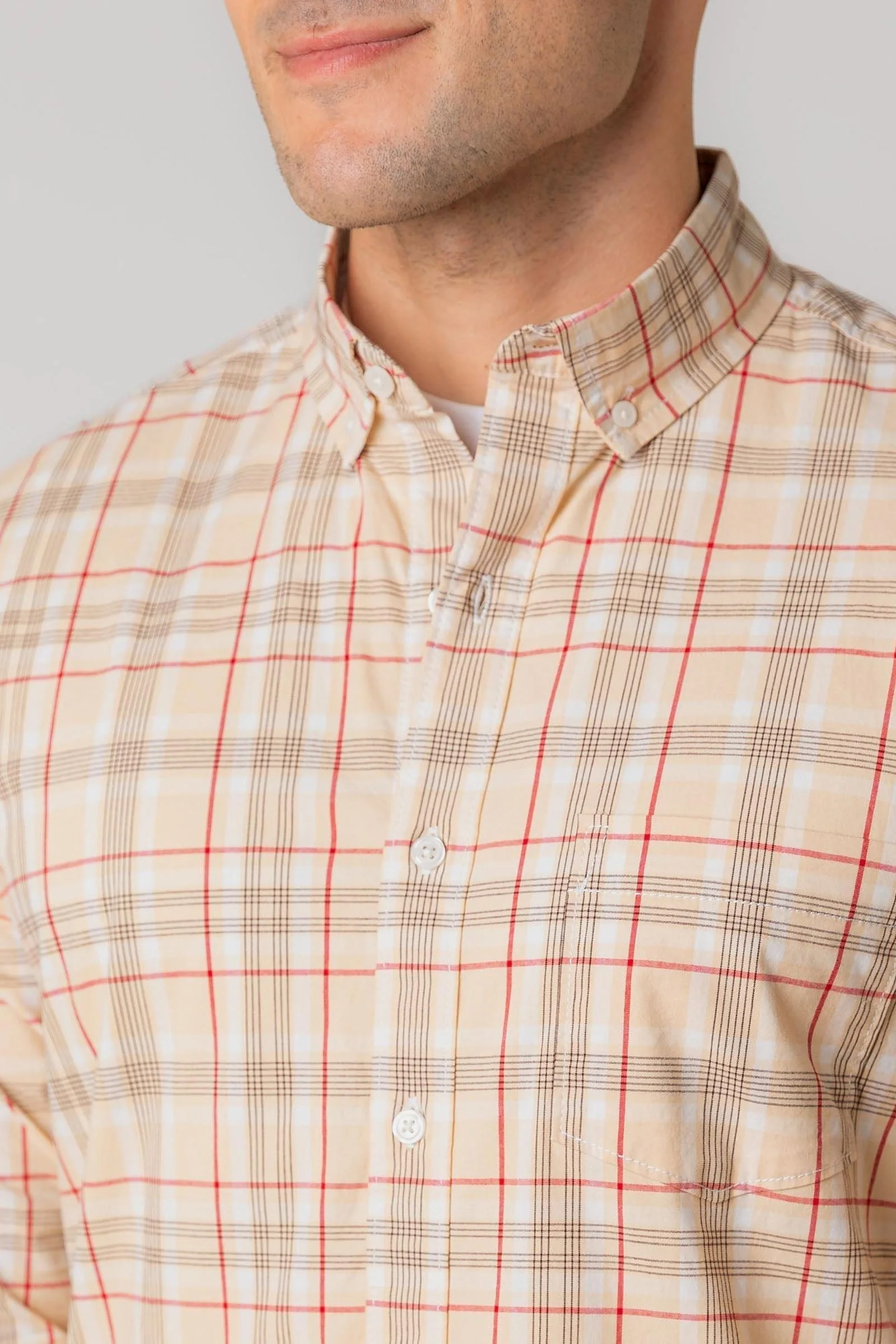 Organic Cotton Stretch Poplin Shirt, Fireside Plaid, Men, Family Matching Outfits - Image 4