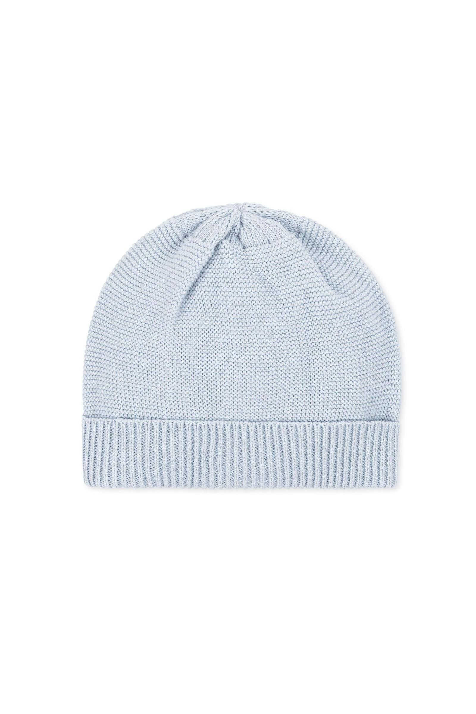 Hope & Henry Pale Blue Organic Cotton Knit Beanie and Bootie Set, Baby - Image 3