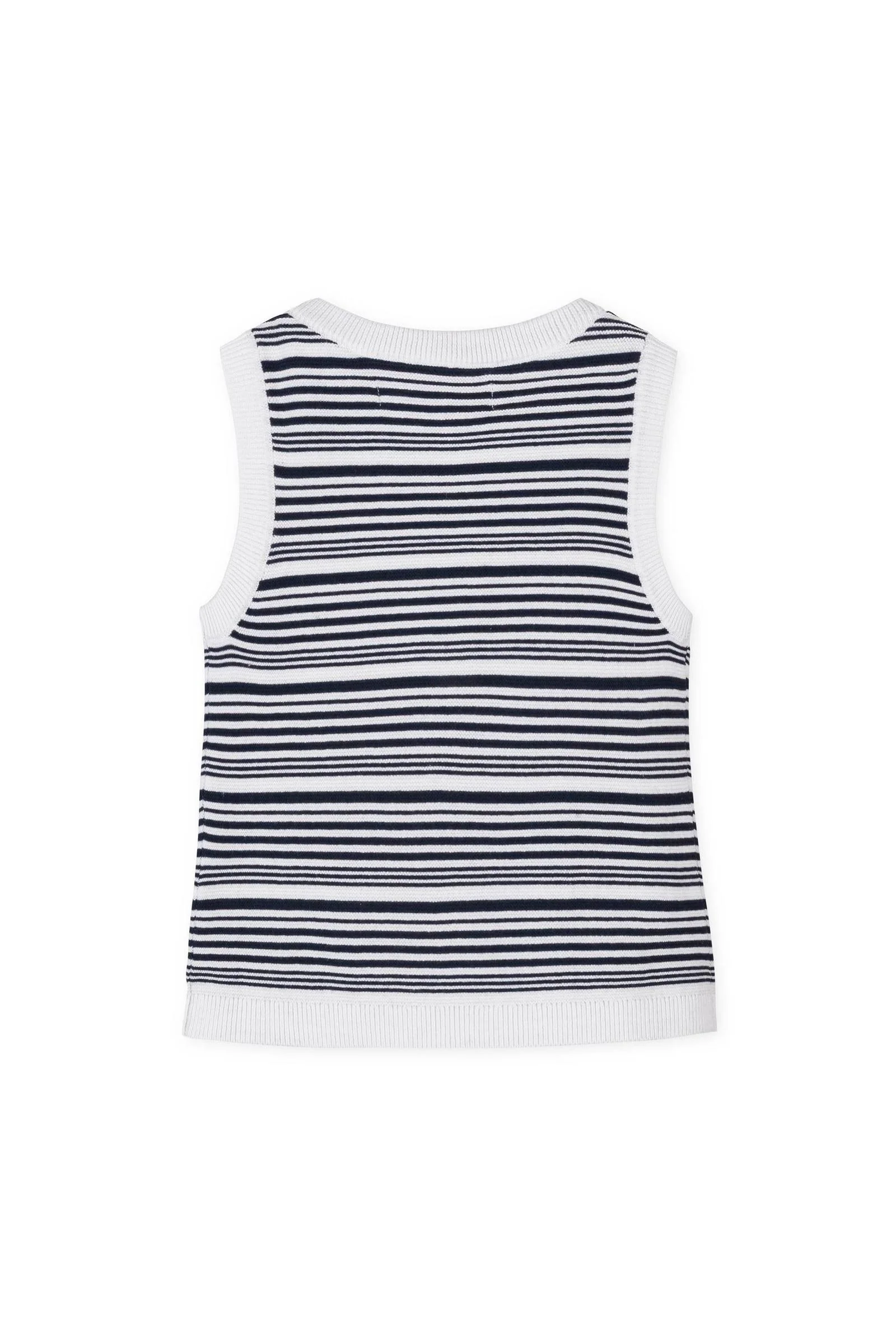 Hope & Henry Organic Cotton Sweater Tank Top for Girls, Navy & White Stripe, Toddler & Kids - Image 4