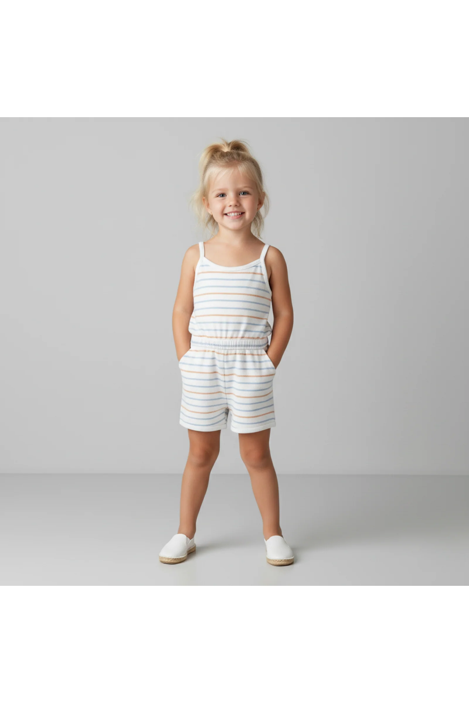 Organic Tank Romper - Cabana Stripes