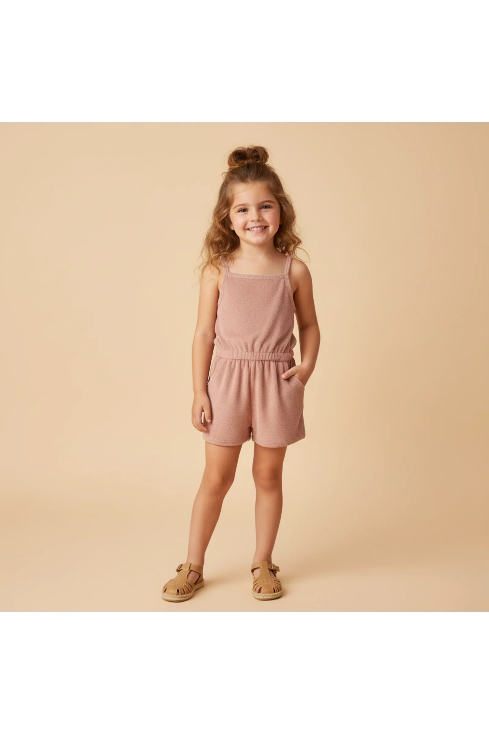 Organic Tank Romper - Clay
