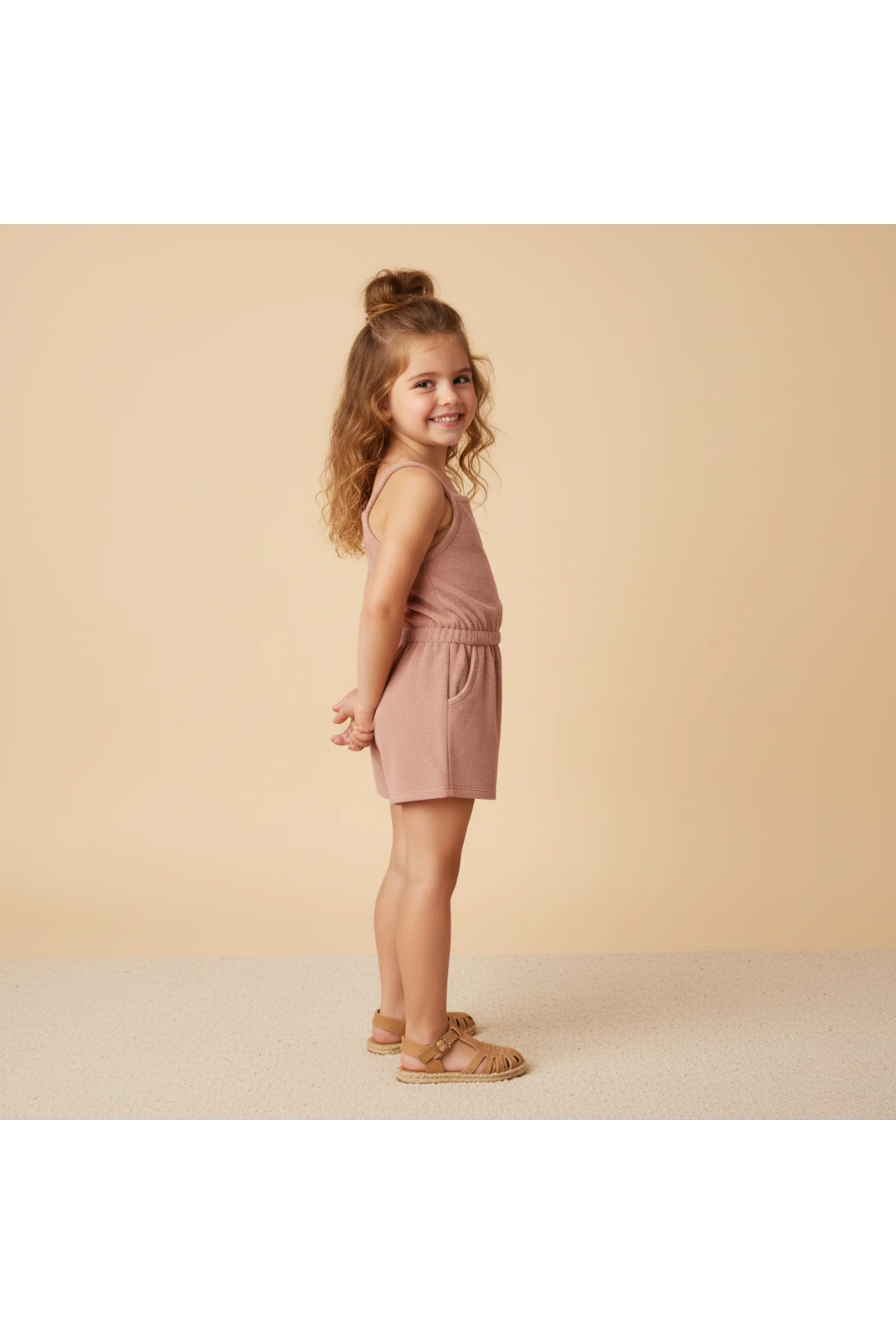 Organic Tank Romper - Clay - Image 3