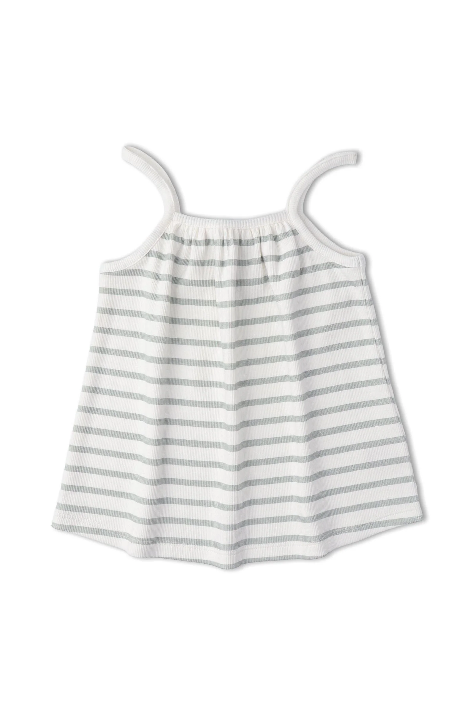 Organic Tank Top & Shorts Set - Fog Stripes - Image 4