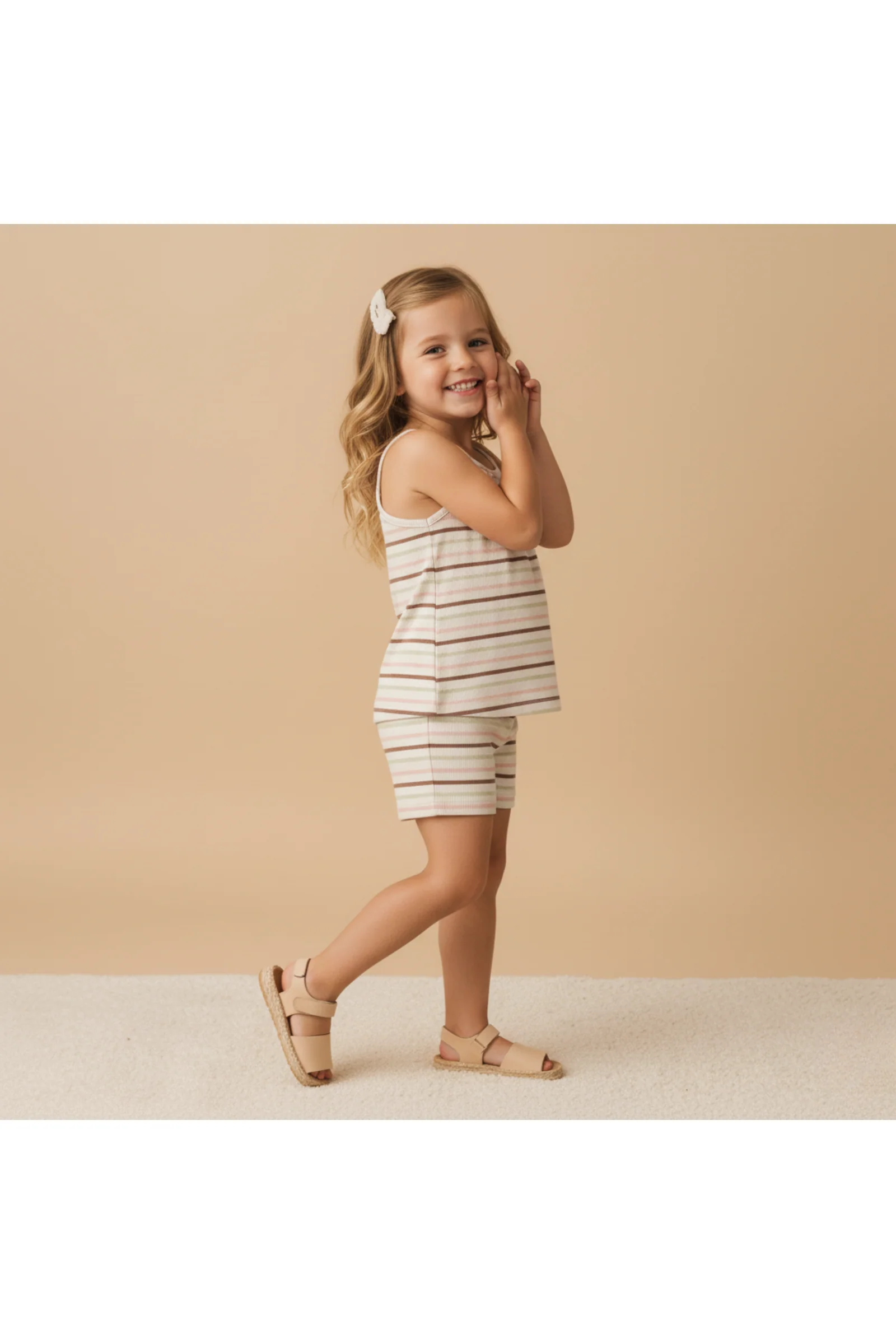 Organic Tank Top & Shorts Set - Terra Stripes