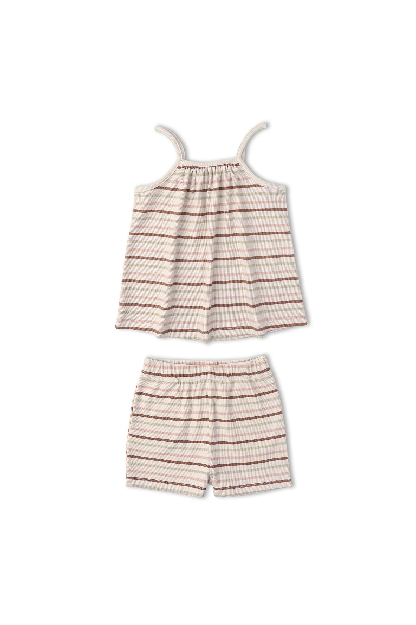 Organic Tank Top & Shorts Set - Terra Stripes - Image 2