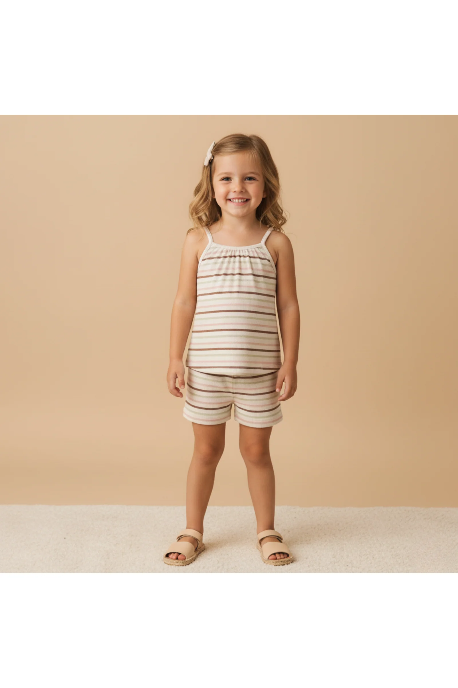 Organic Tank Top & Shorts Set - Terra Stripes - Image 3