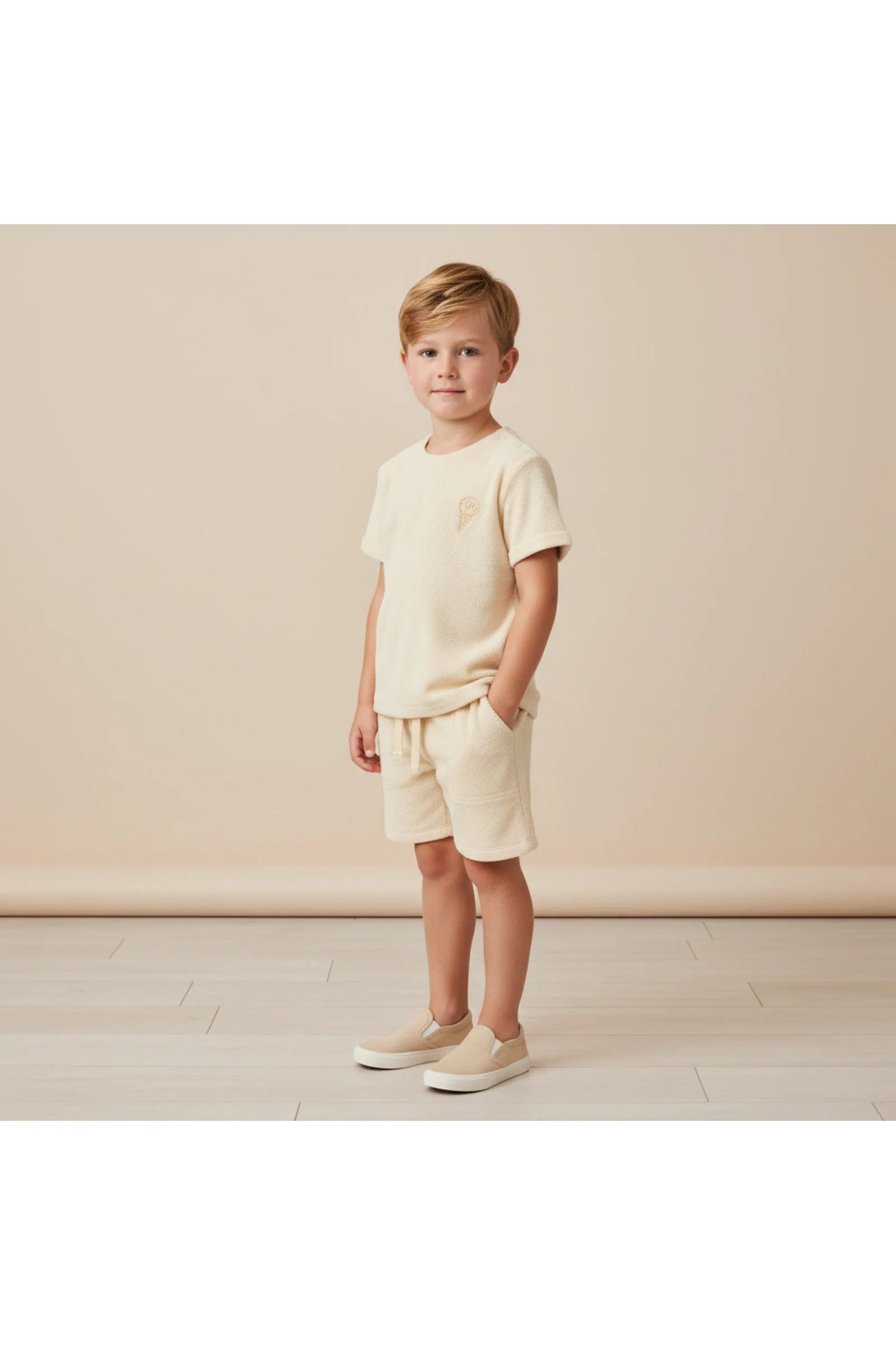 Organic Terry Tee & Shorts Set - Butter Yellow - Image 3