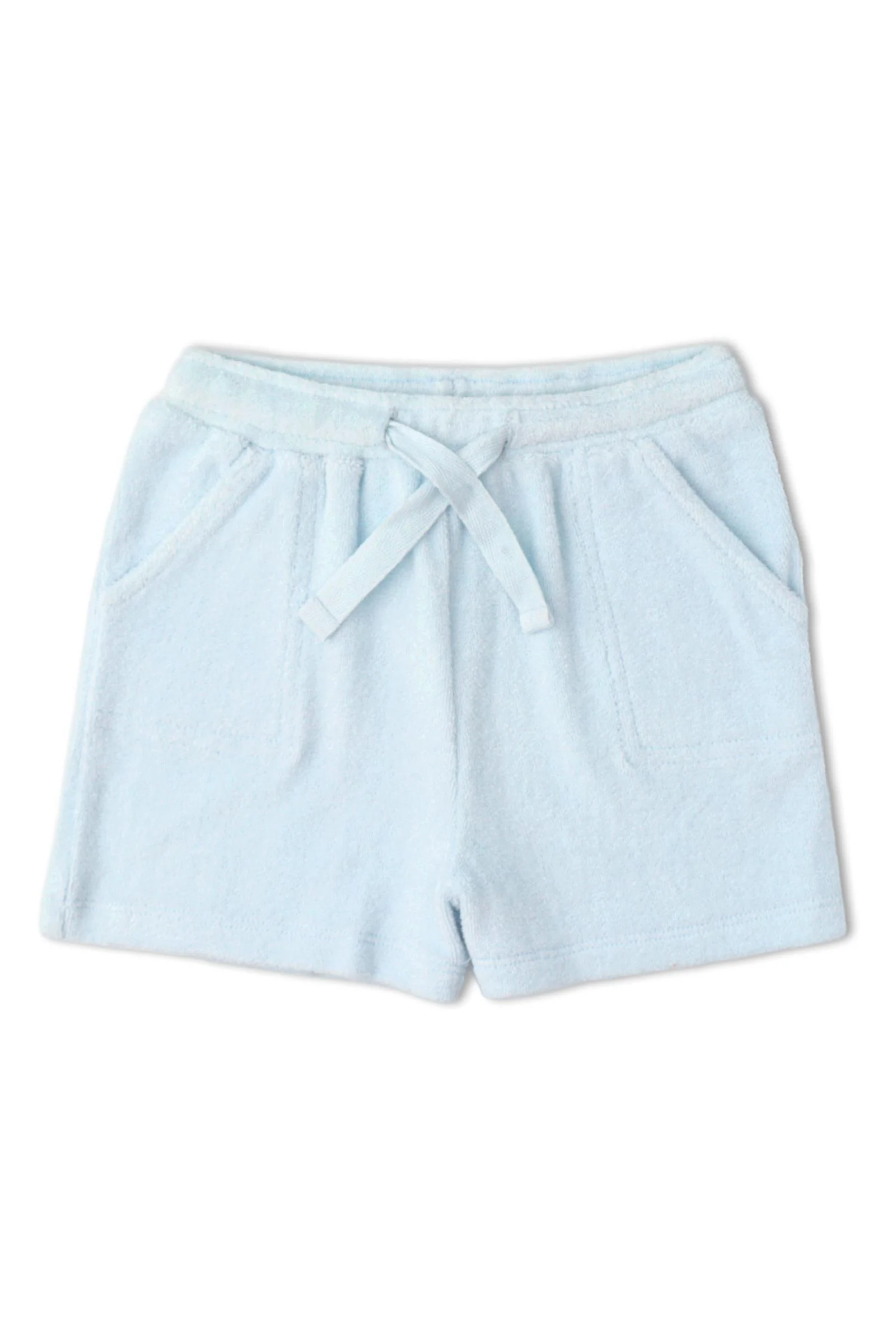 Organic Terry Tee & Shorts Set - Light Blue - Image 5