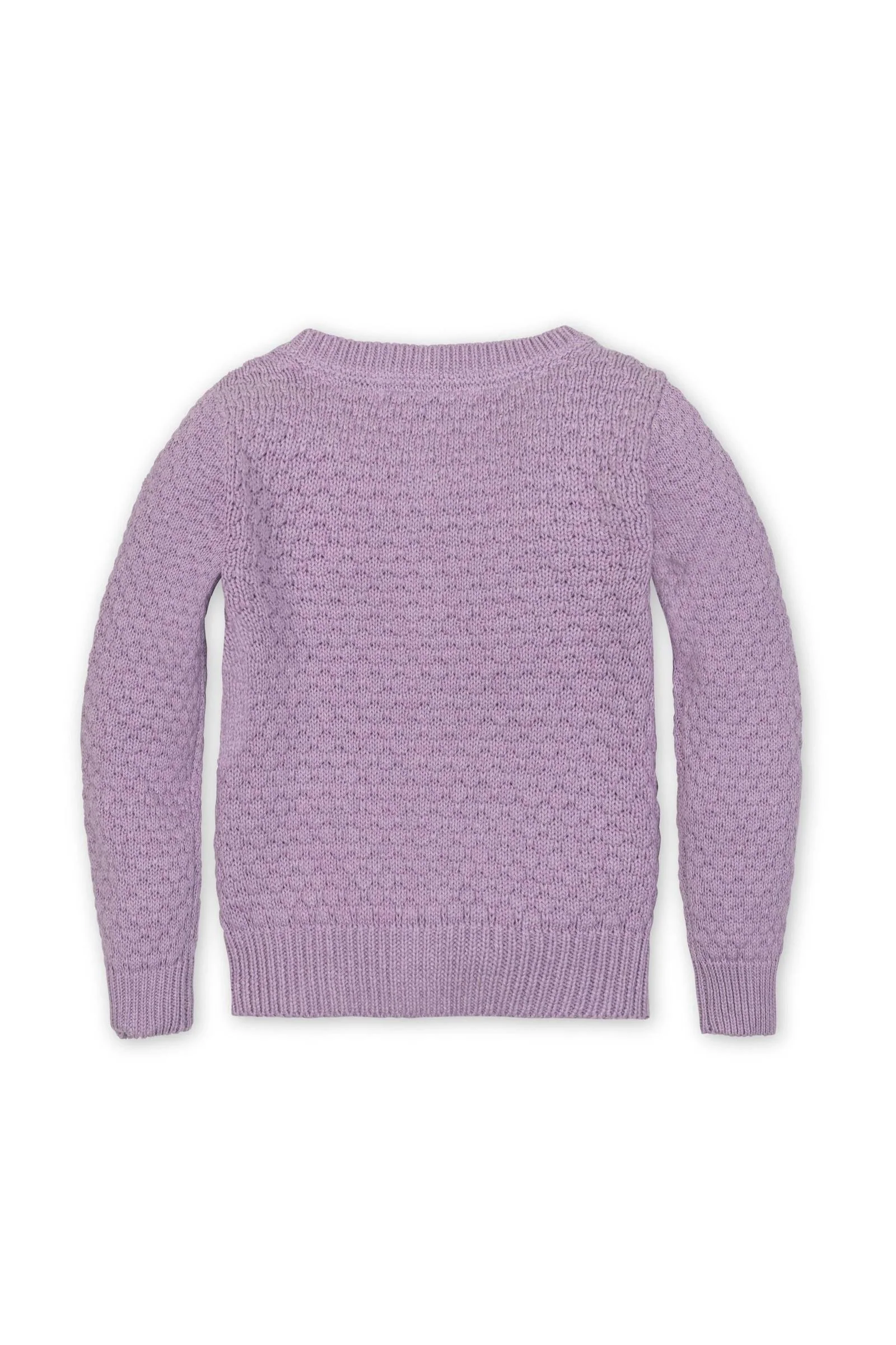 Hope & Henry Organic Cotton Textured Cardigan, Lavender Heather, Toddler & Kids - Image 4