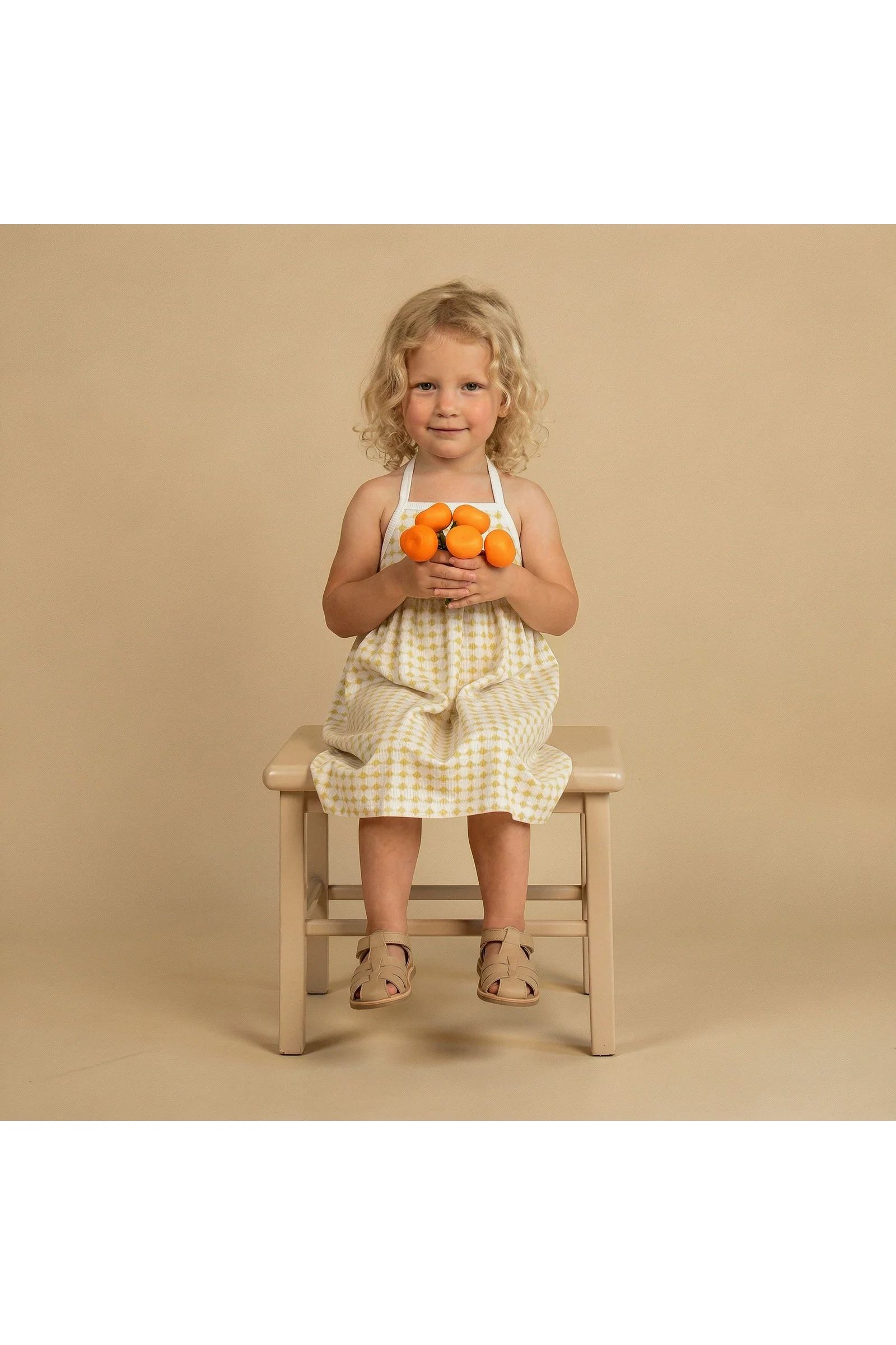 Organic Tie-Back Strap Dress - Dotty Gingham - Image 3