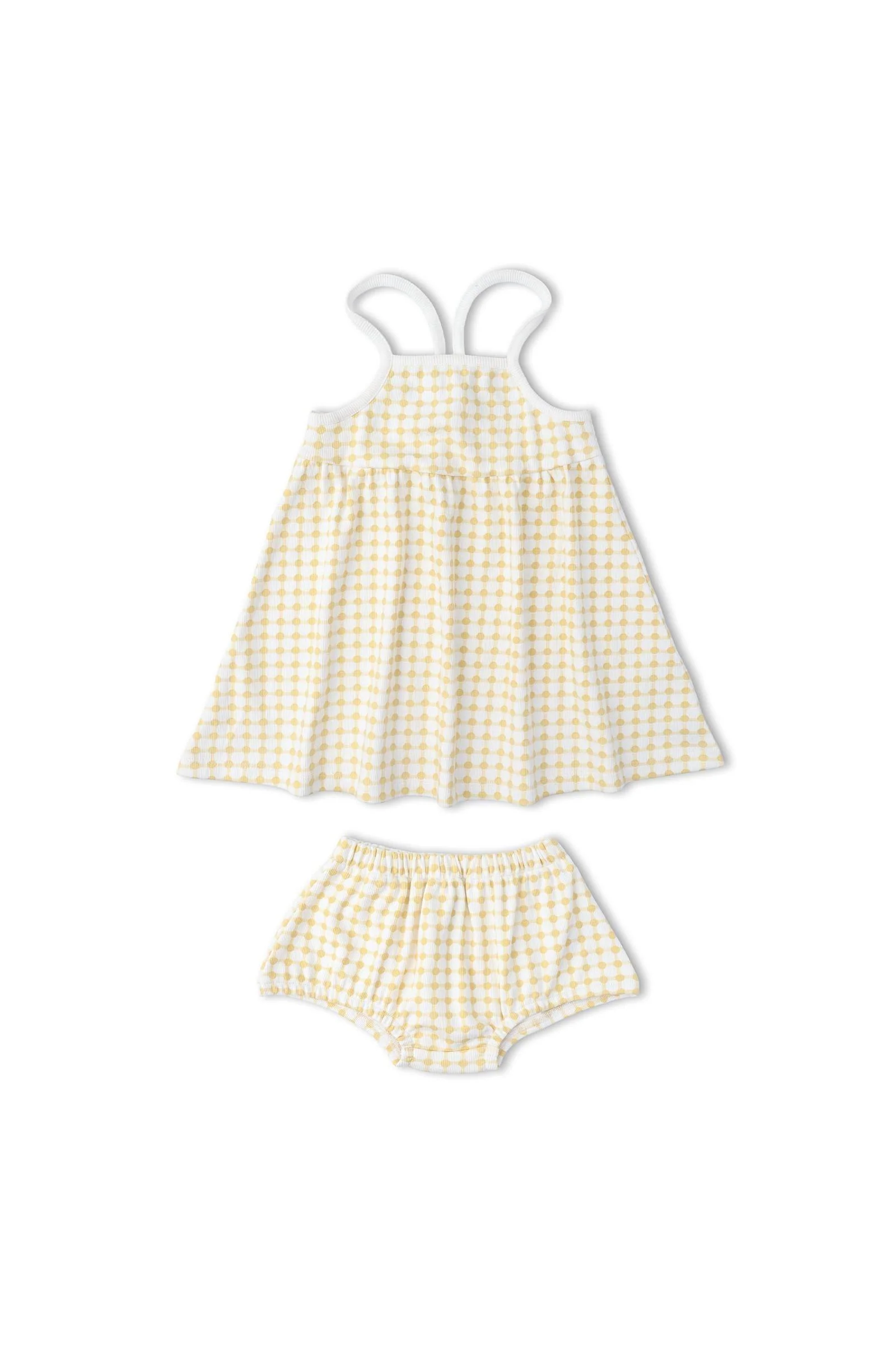 Organic Tie-Back Strap Dress - Dotty Gingham - Image 6