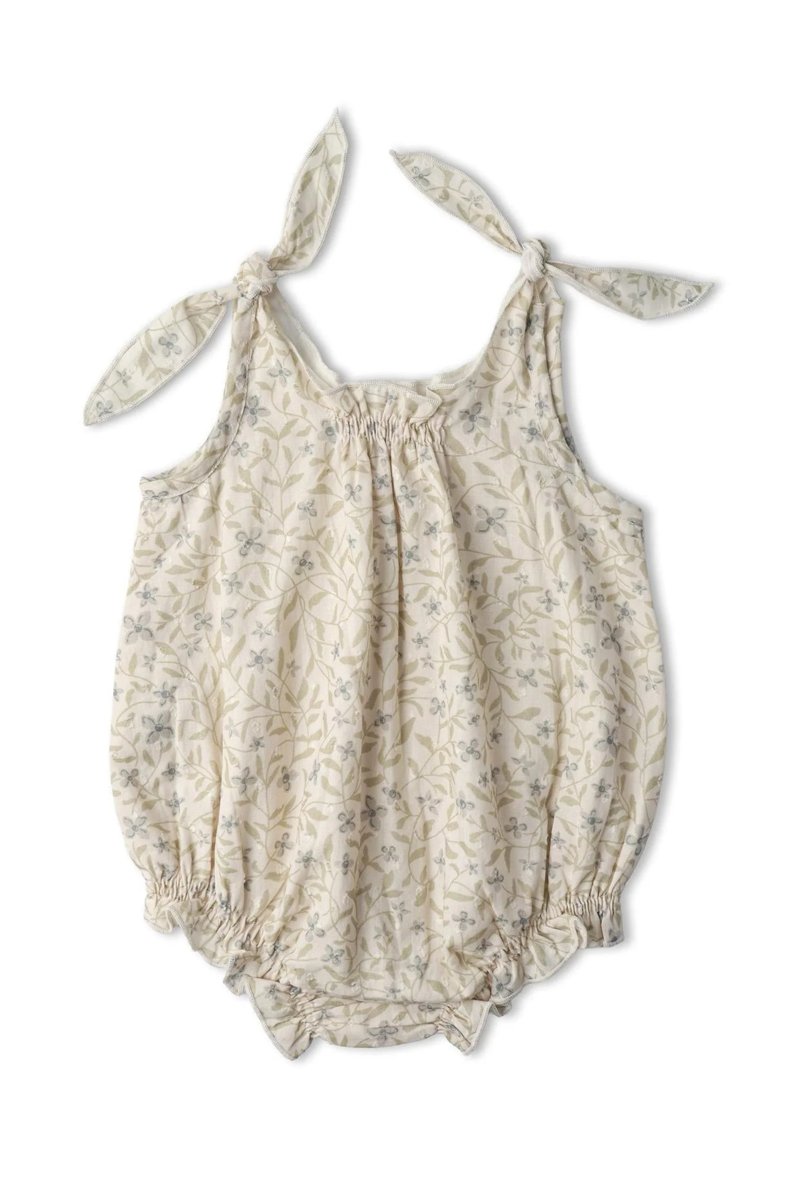 Organic Tie Shoulder Bubble Romper - Bluebelle - Image 2