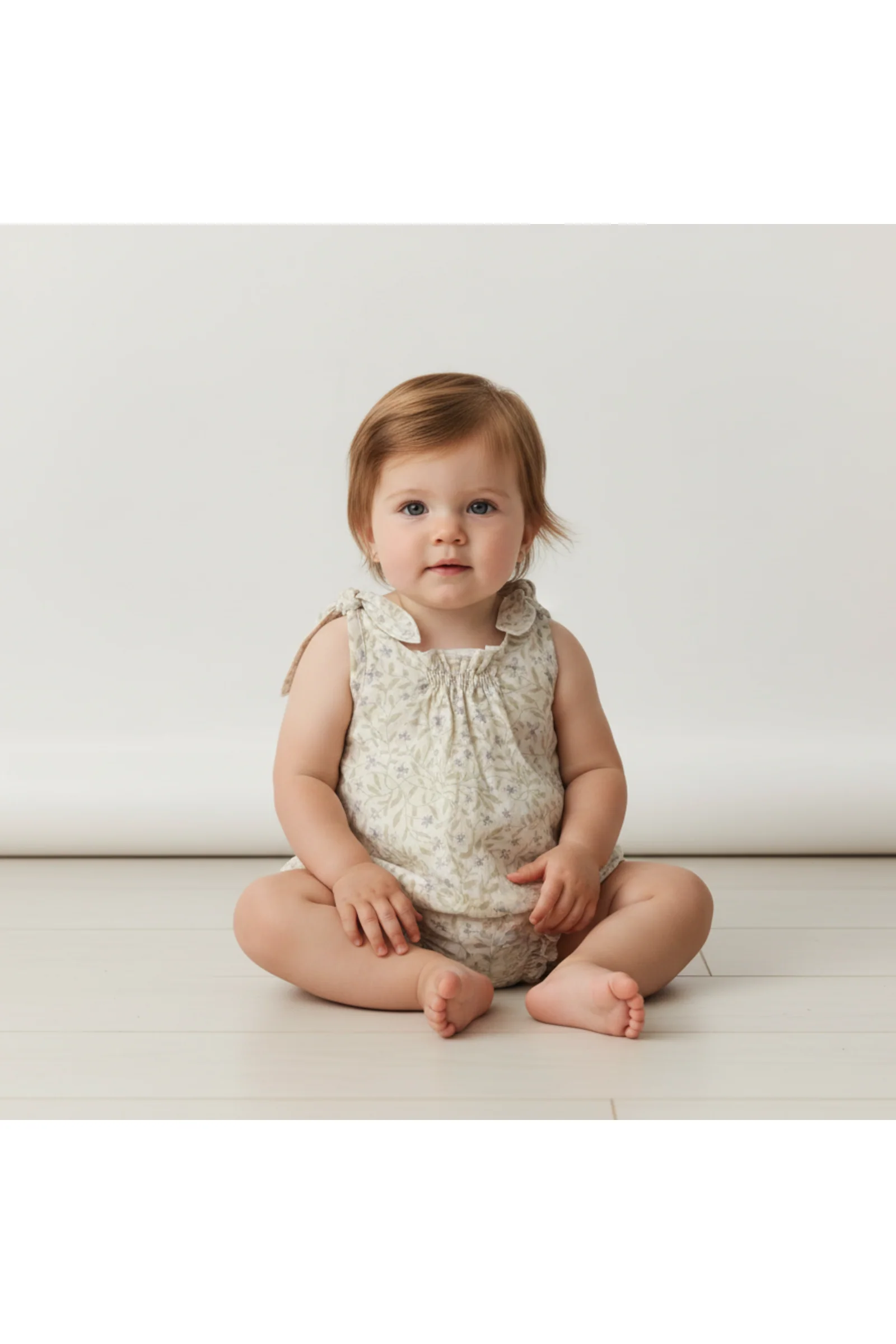 Organic Tie Shoulder Bubble Romper - Bluebelle - Image 4