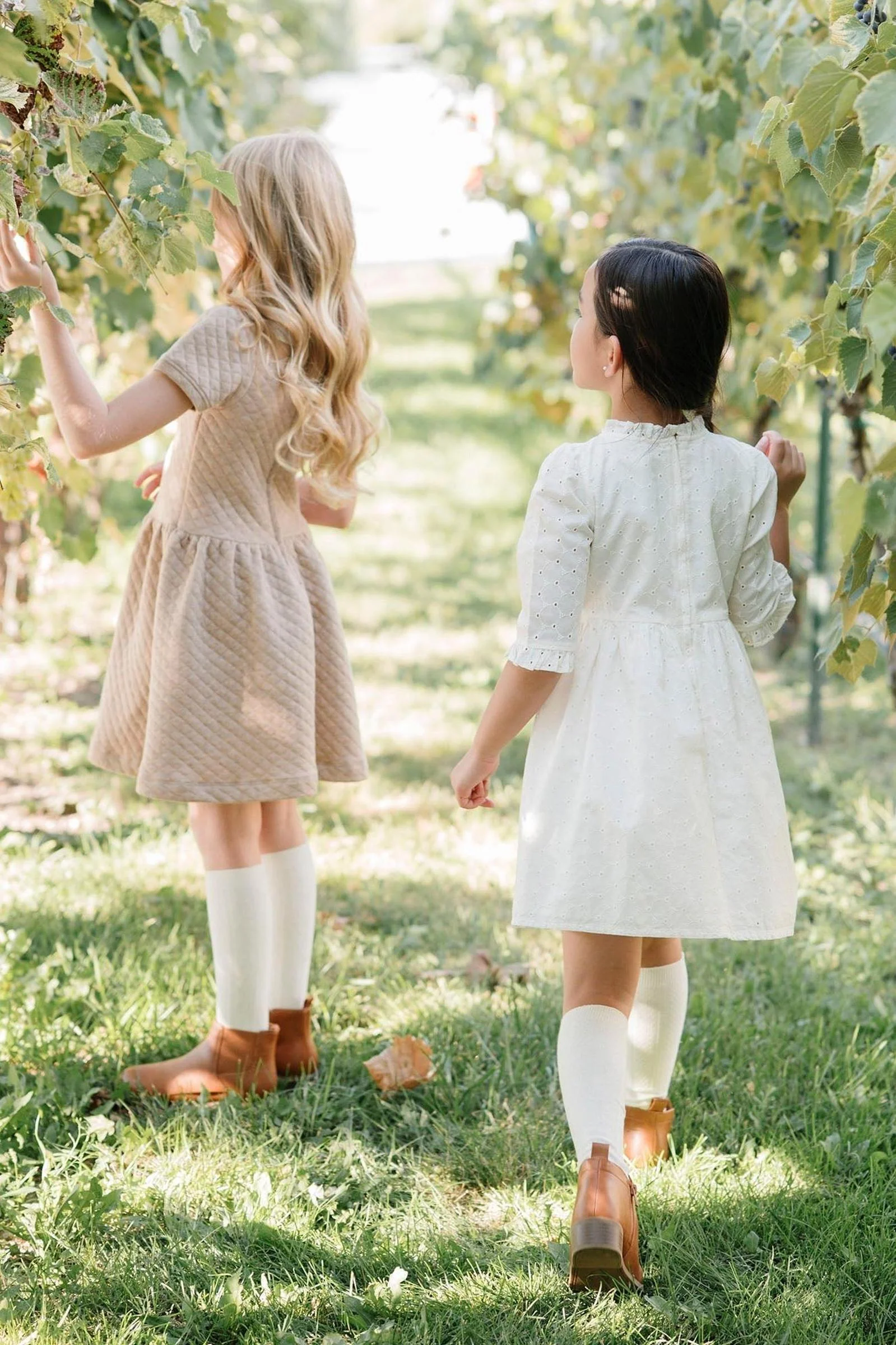 Hope & Henry Organic Cotton Tiered & Lined Eyelet Dress, Ivory, Toddler & Kids - Image 5