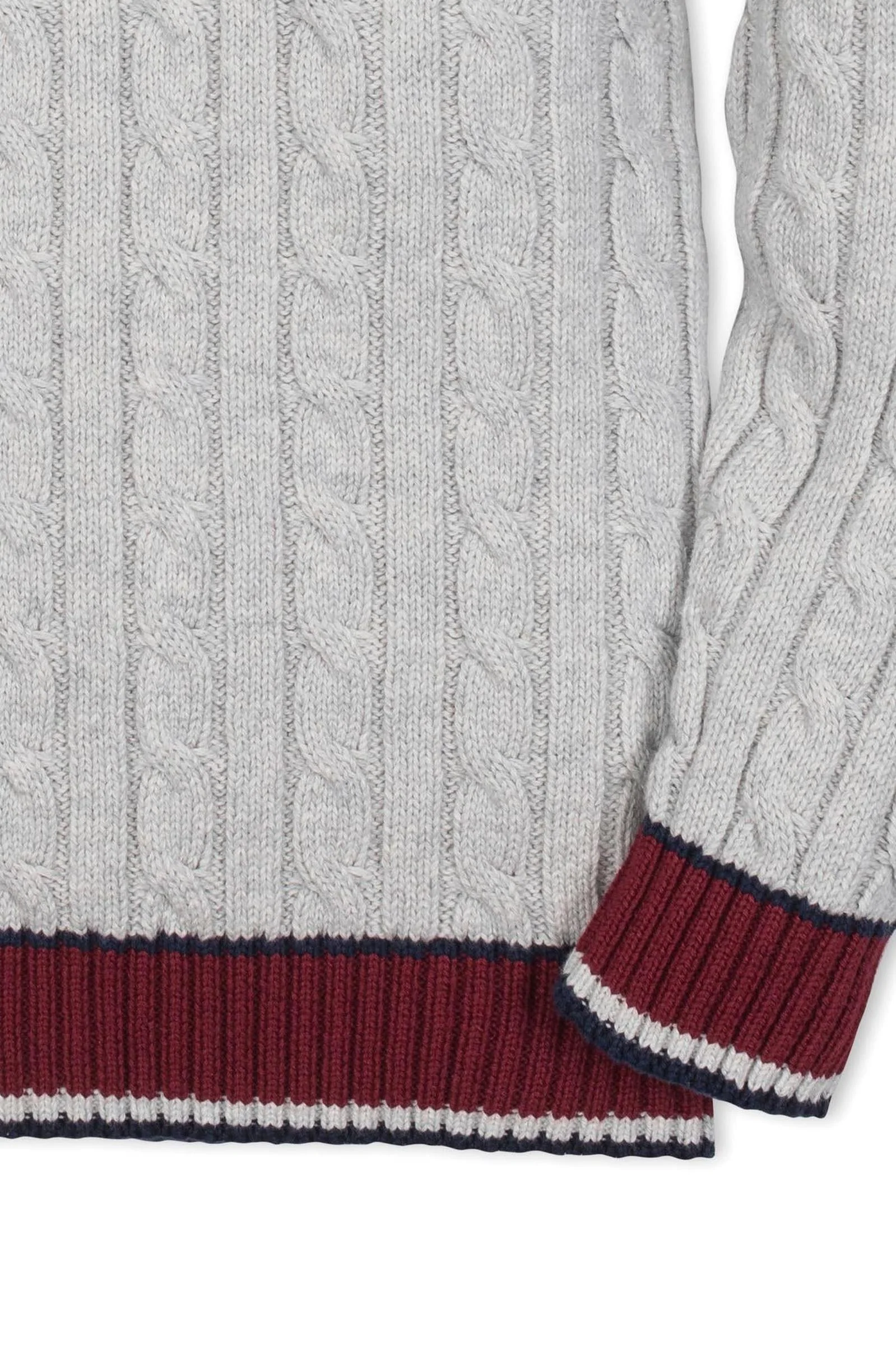 Hope & Henry Organic Cotton V-Neck Cricket Sweater for Boys, Light Gray, Sizes 2T-14 - Image 4