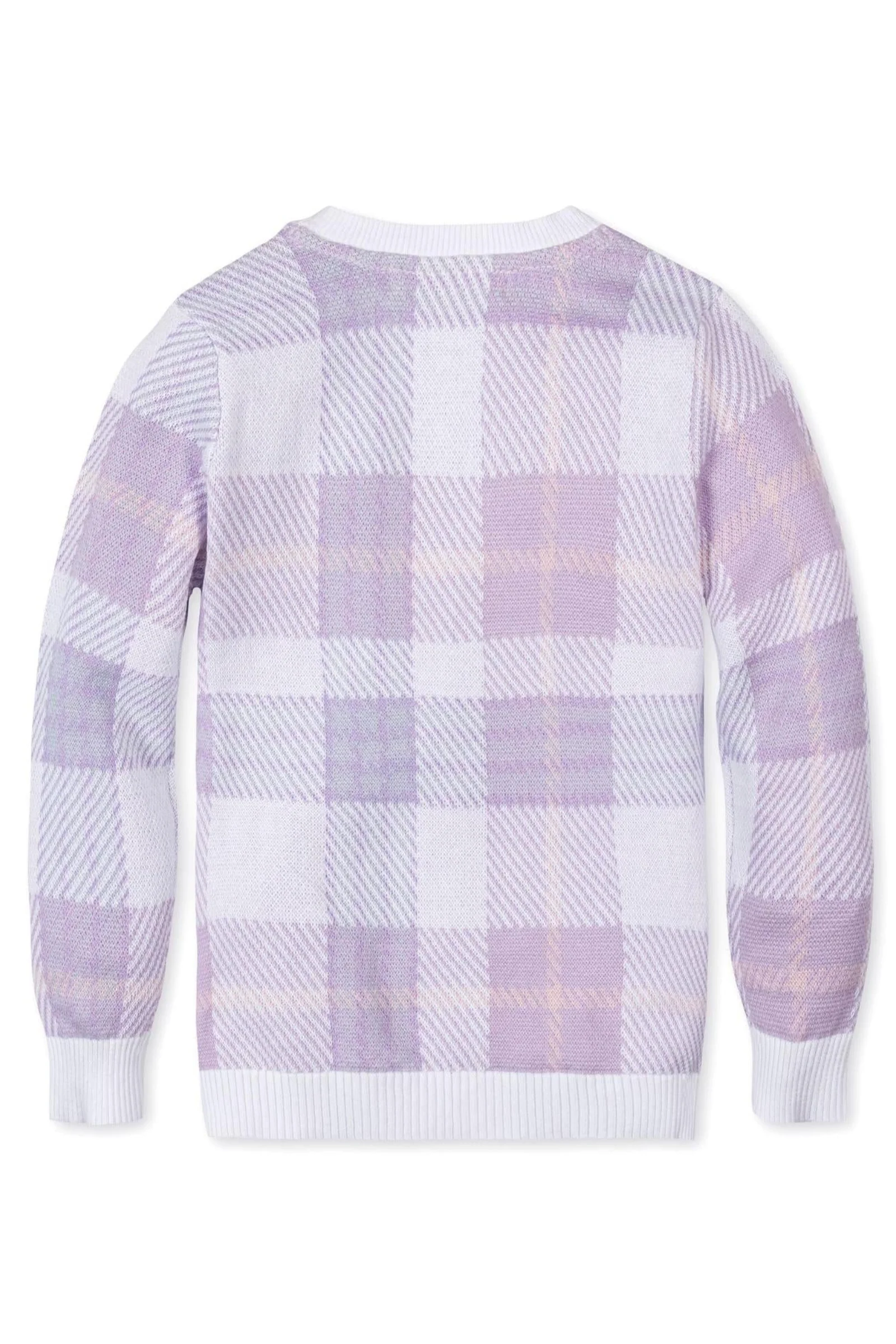 Hope & Henry Organic Cotton V-Neck Intarsia Sweater for Boys, Monet Plaid, Sizes 2T-18 - Image 4