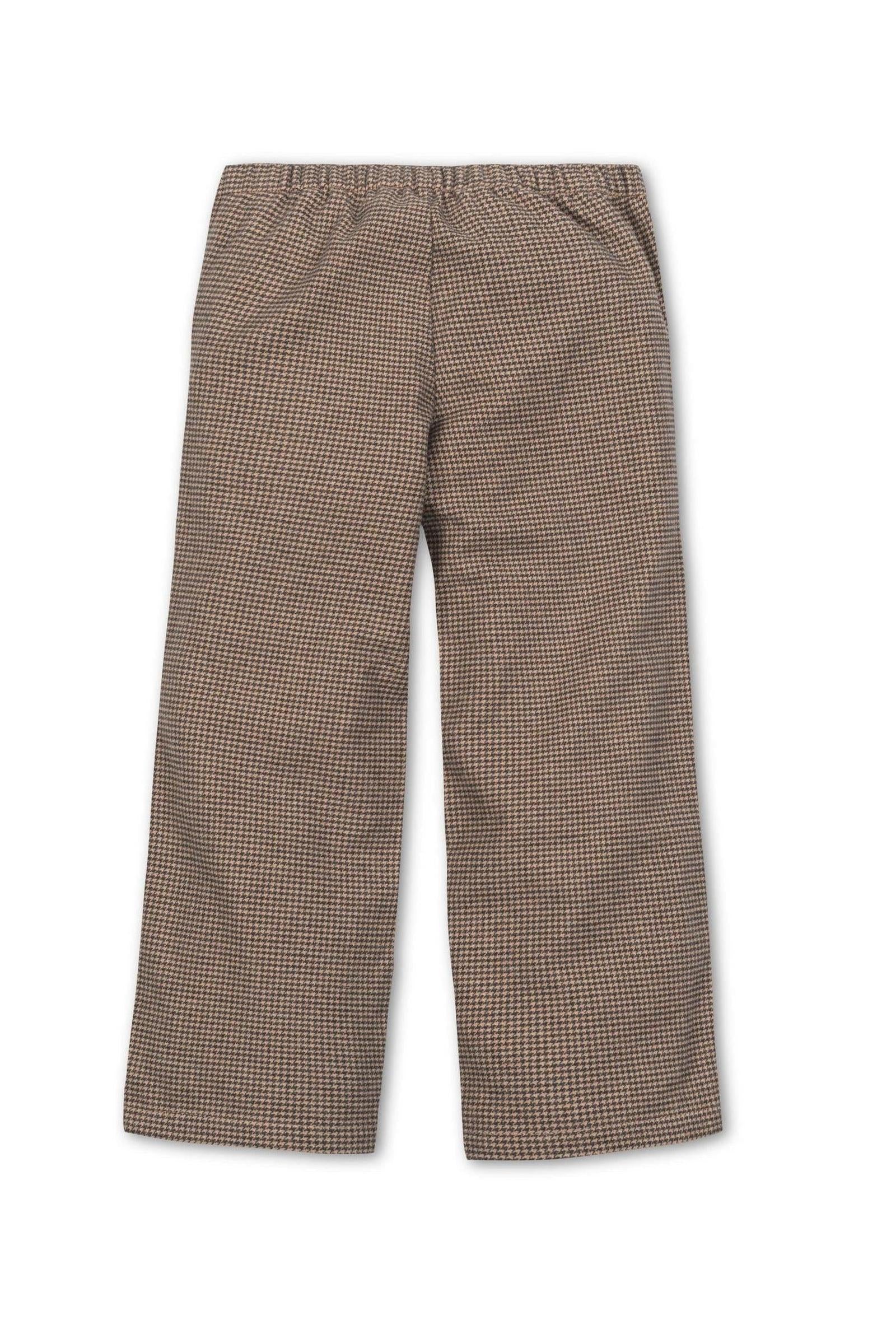 Hope & Henry Organic Cotton Wide Leg Dress Pants, Camel Houndstooth, Toddler & Kids - Image 4