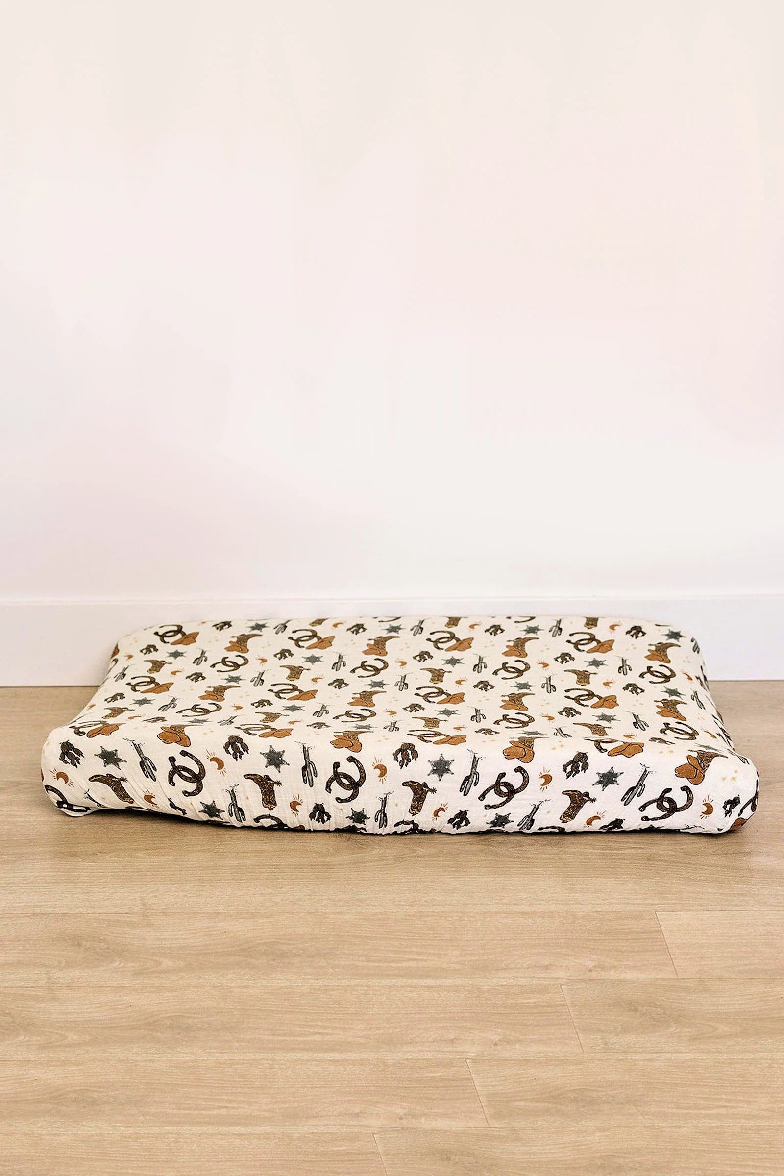 Mebie Baby Outlaw Cowboy Muslin Changing Pad Cover, 100% Cotton, Gender Neutral, Baby