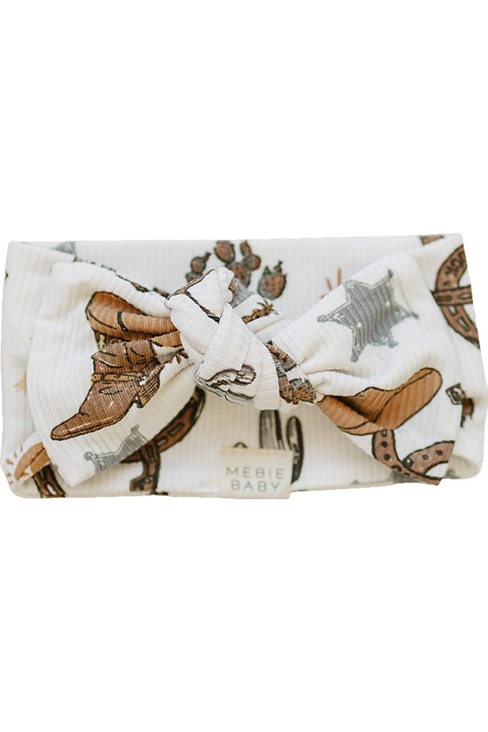 Mebie Baby Outlaw Cowboy Ribbed Head Wrap, Rodeo Collection, Bamboo, Baby - Image 2