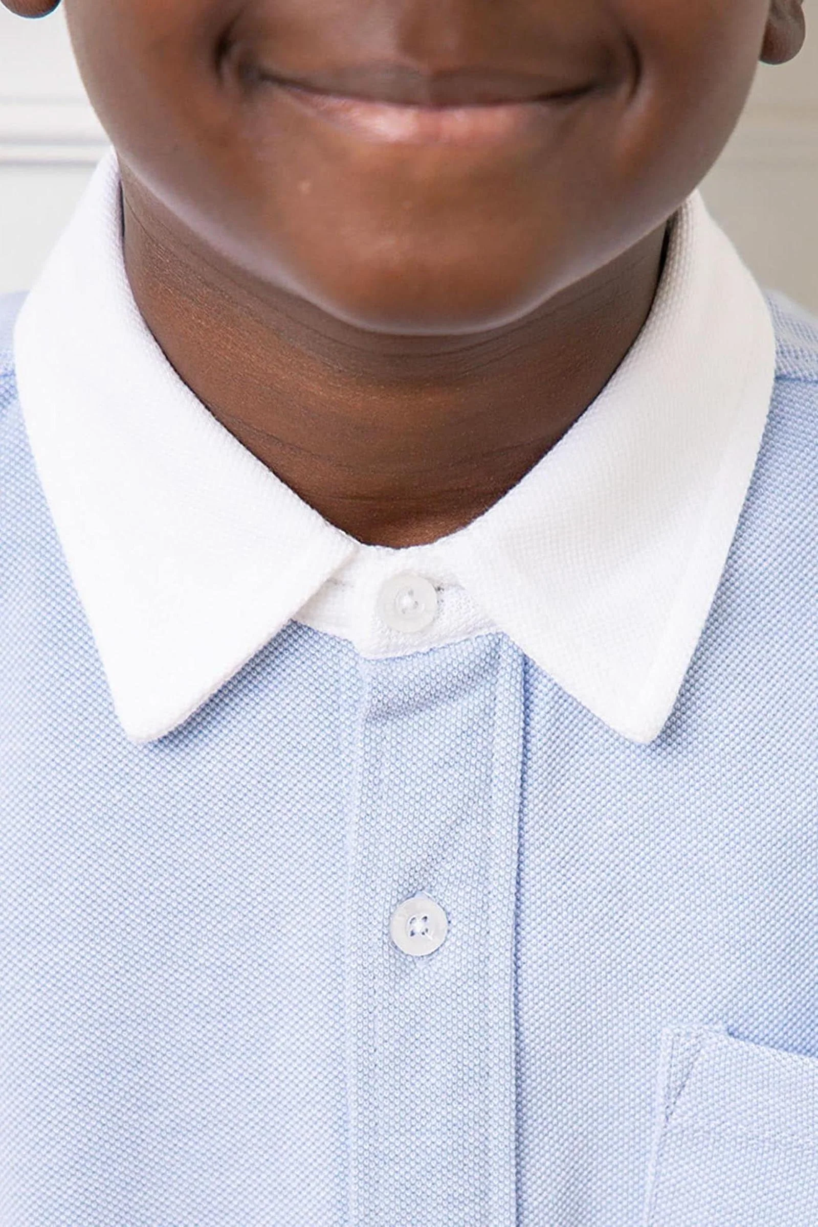 Hope & Henry Pique Organic Cotton Button Down Shirt, Light Blue, Sizes 2T-10 - Image 4