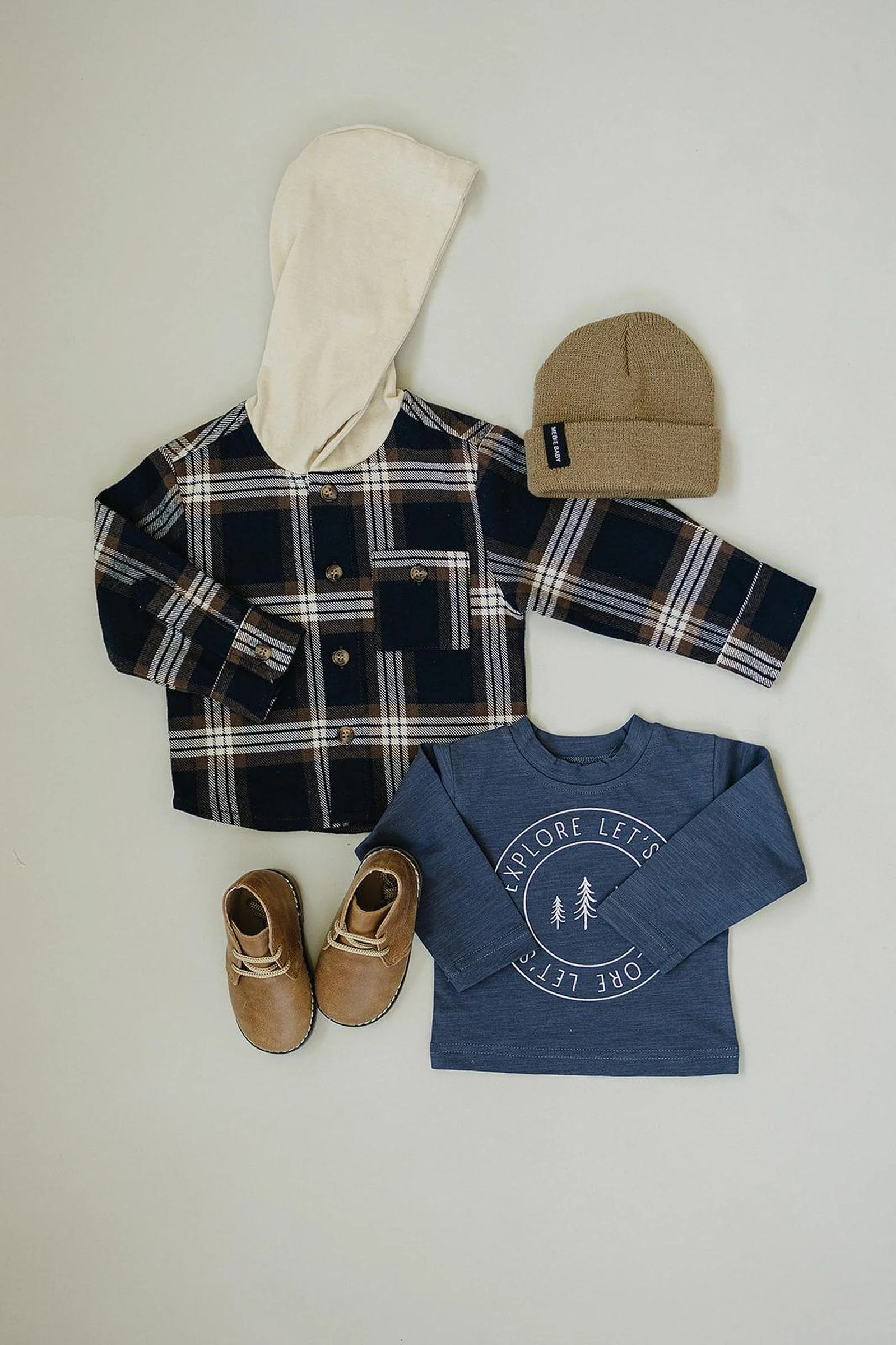 Mebie Baby Plaid Hooded Button Up Shirt, 100% Cotton, Back to School, Baby, Toddler & Kids - Image 5