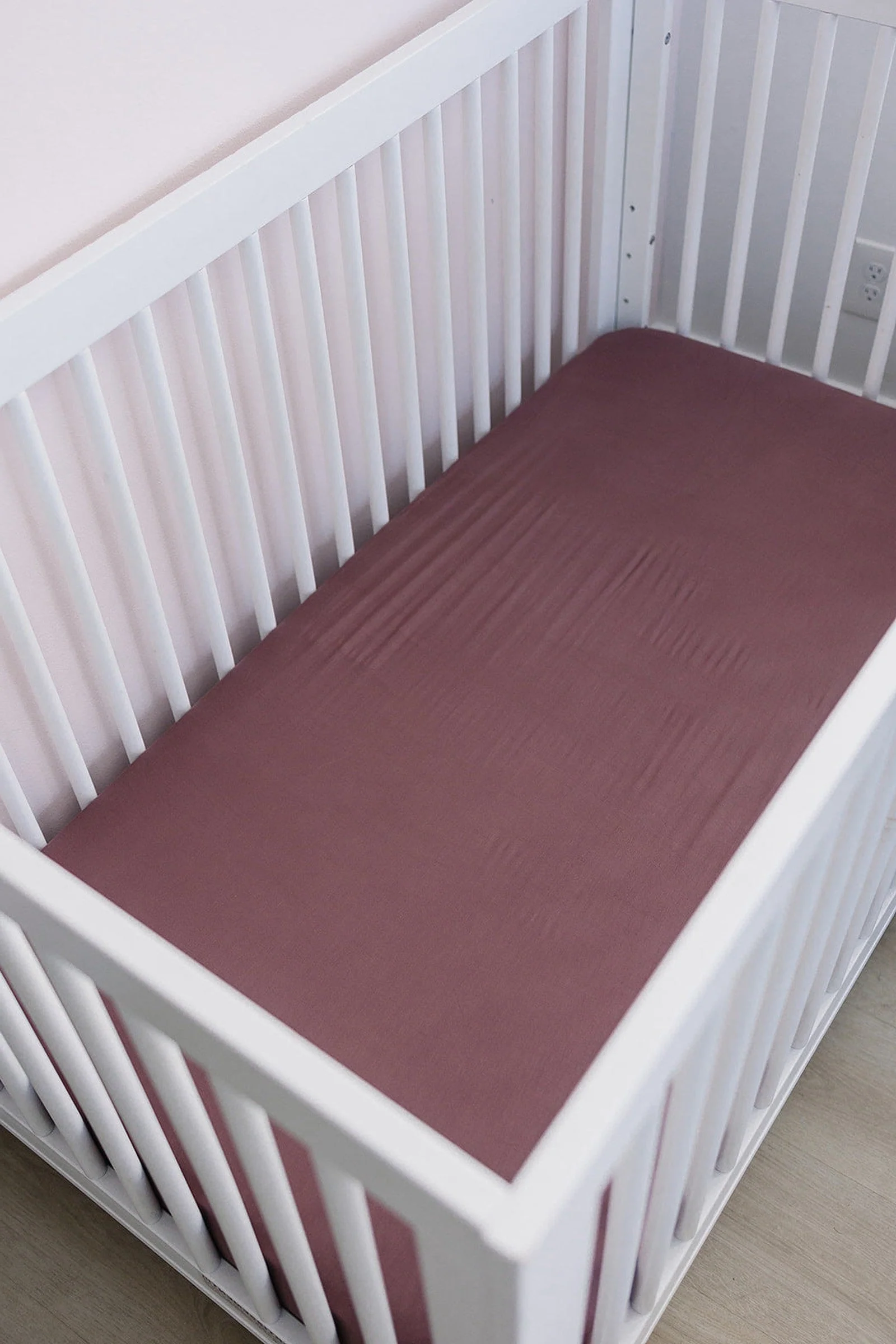 Mebie Baby Plum Stretch Crib Sheet, Bamboo, Baby Essentials