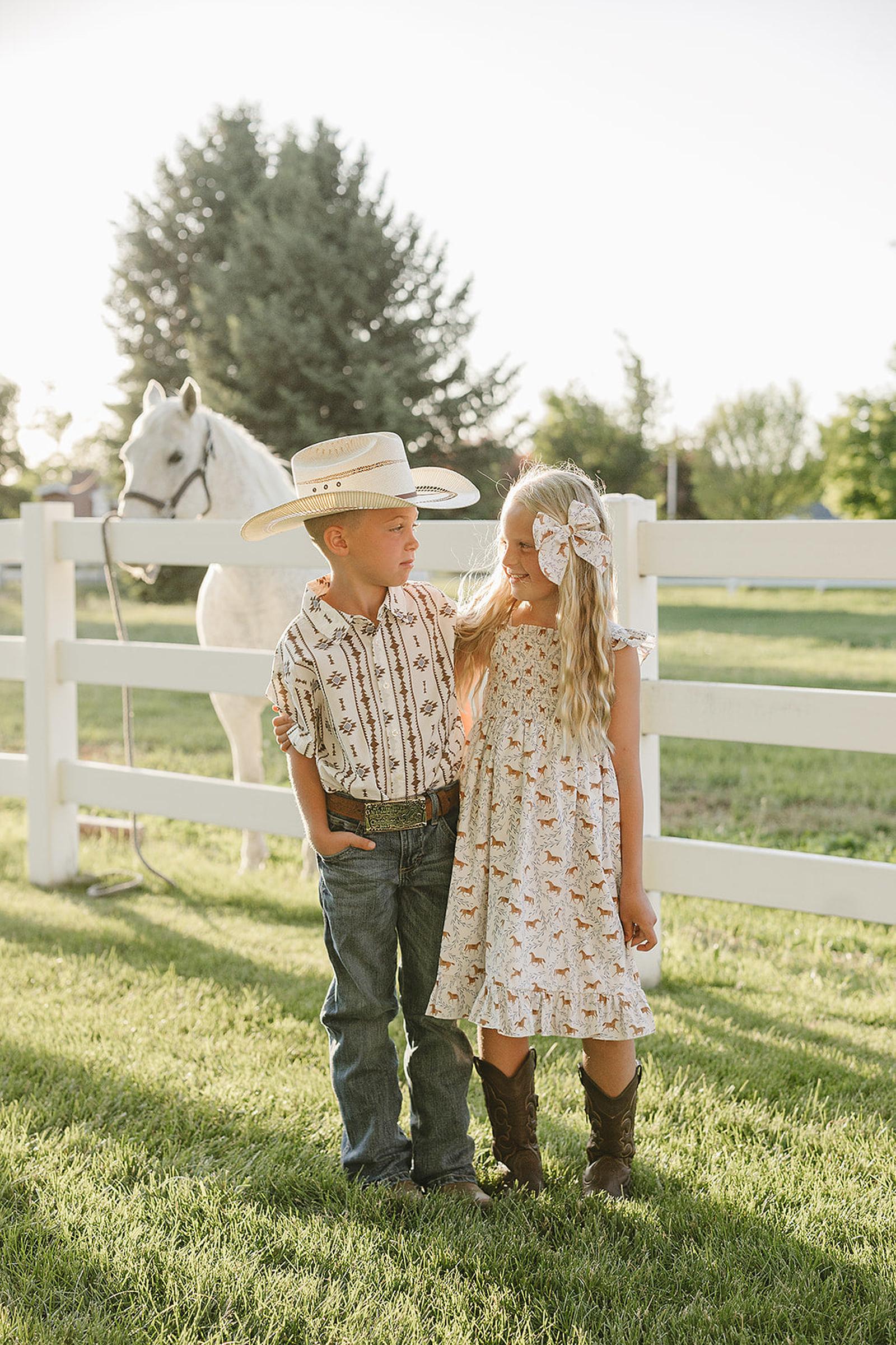 Western Pony Print Smocked Dress for Baby & Kids - Image 11