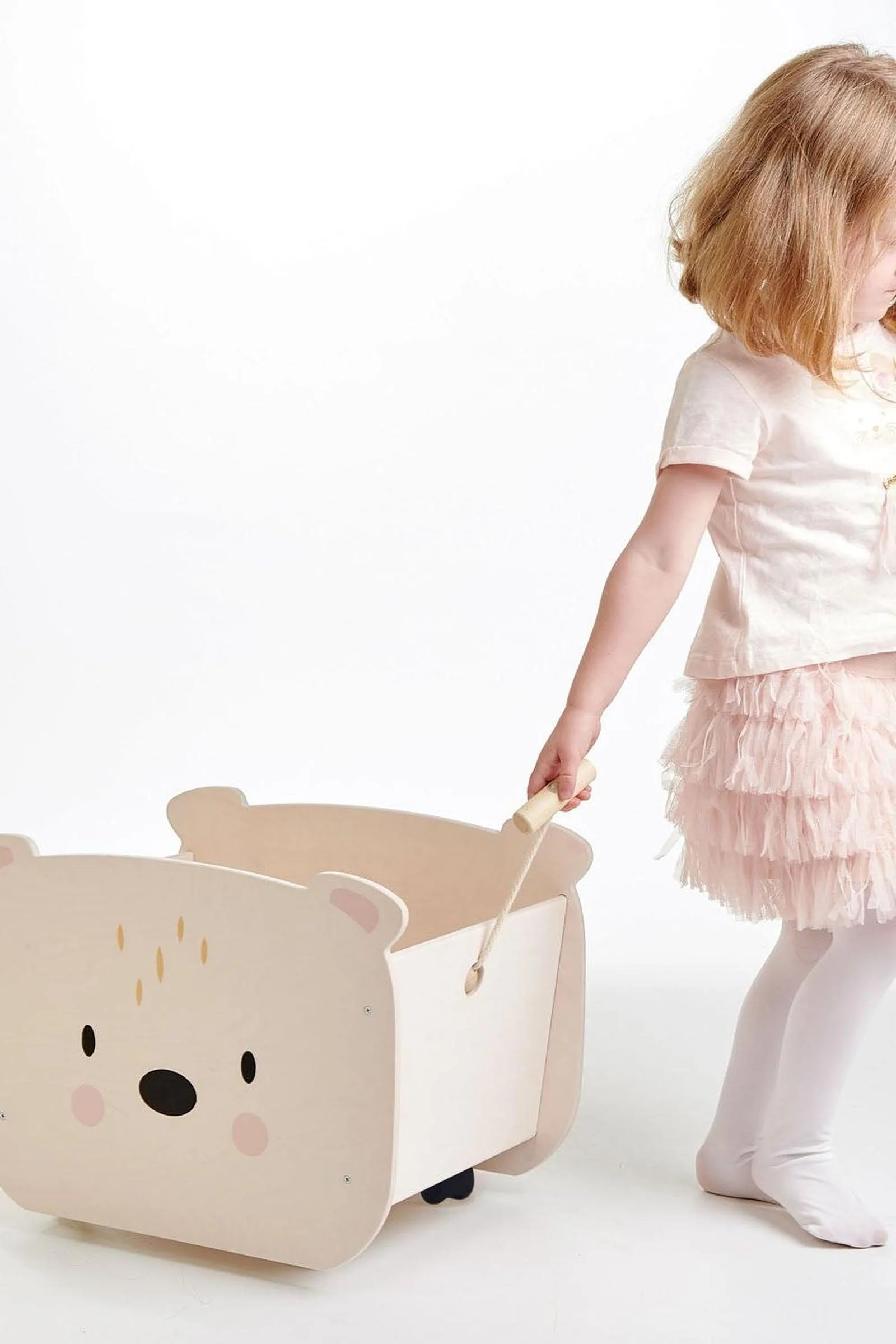 Tender Leaf Wooden Toys, Pull Along Bear Cart - Image 2