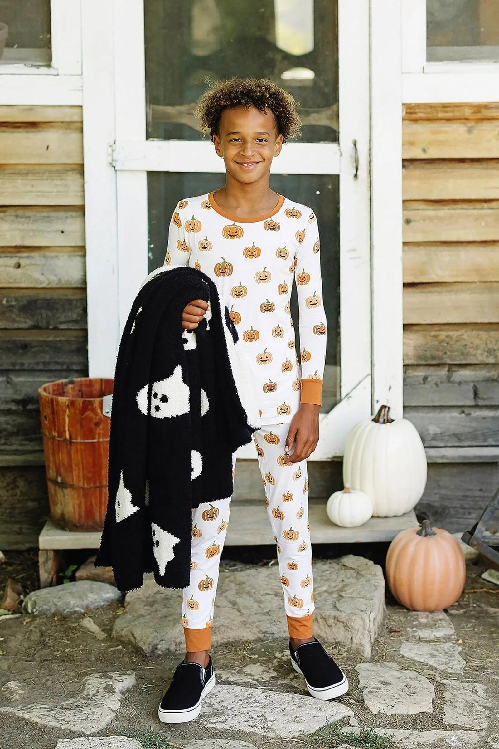 Mebie Baby Pumpkin Patch Cozy Pajama Set, Bamboo, Gender Neutral, Baby, Toddler & Kids - Image 3