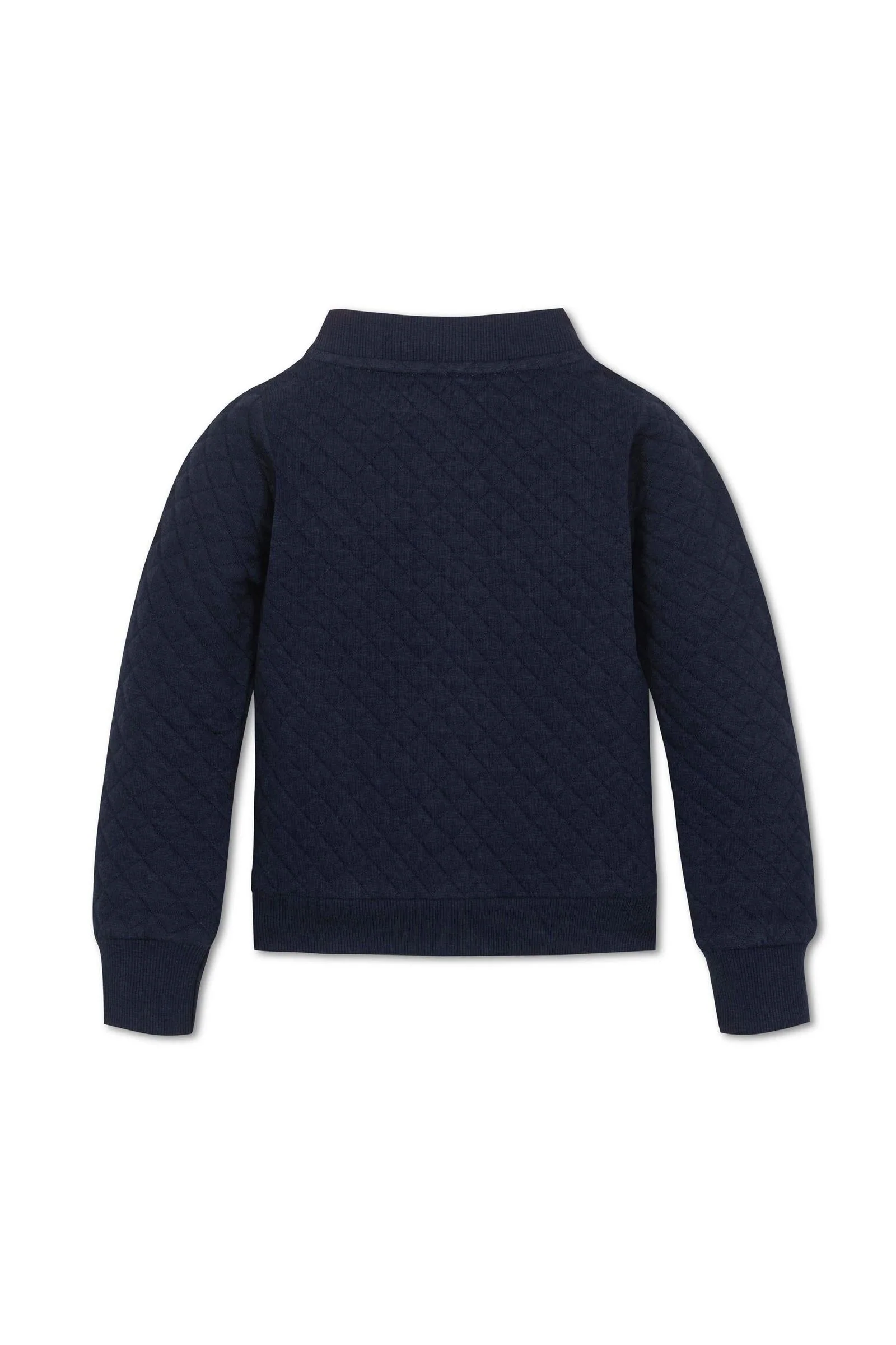 Hope & Henry Organic Cotton Quilted Bomber Jacket for Girls, Navy, Toddler & Kids - Image 4