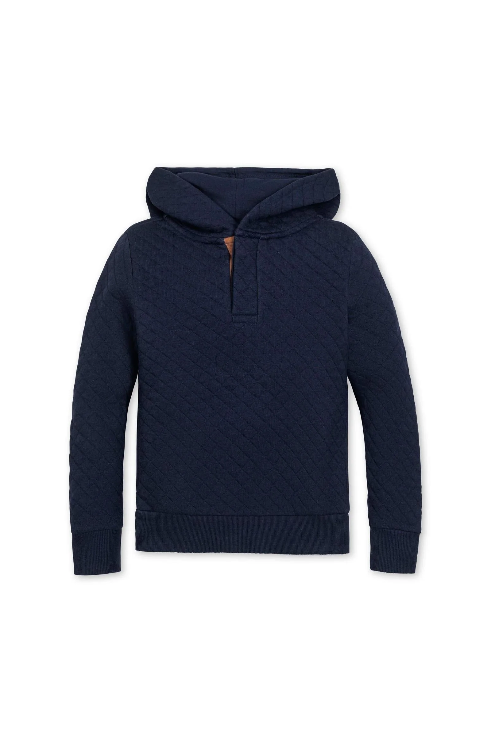 Hope & Henry Organic Cotton Quilted Hooded Sweatshirt for Boys, Navy, Sizes 2-16 - Image 2