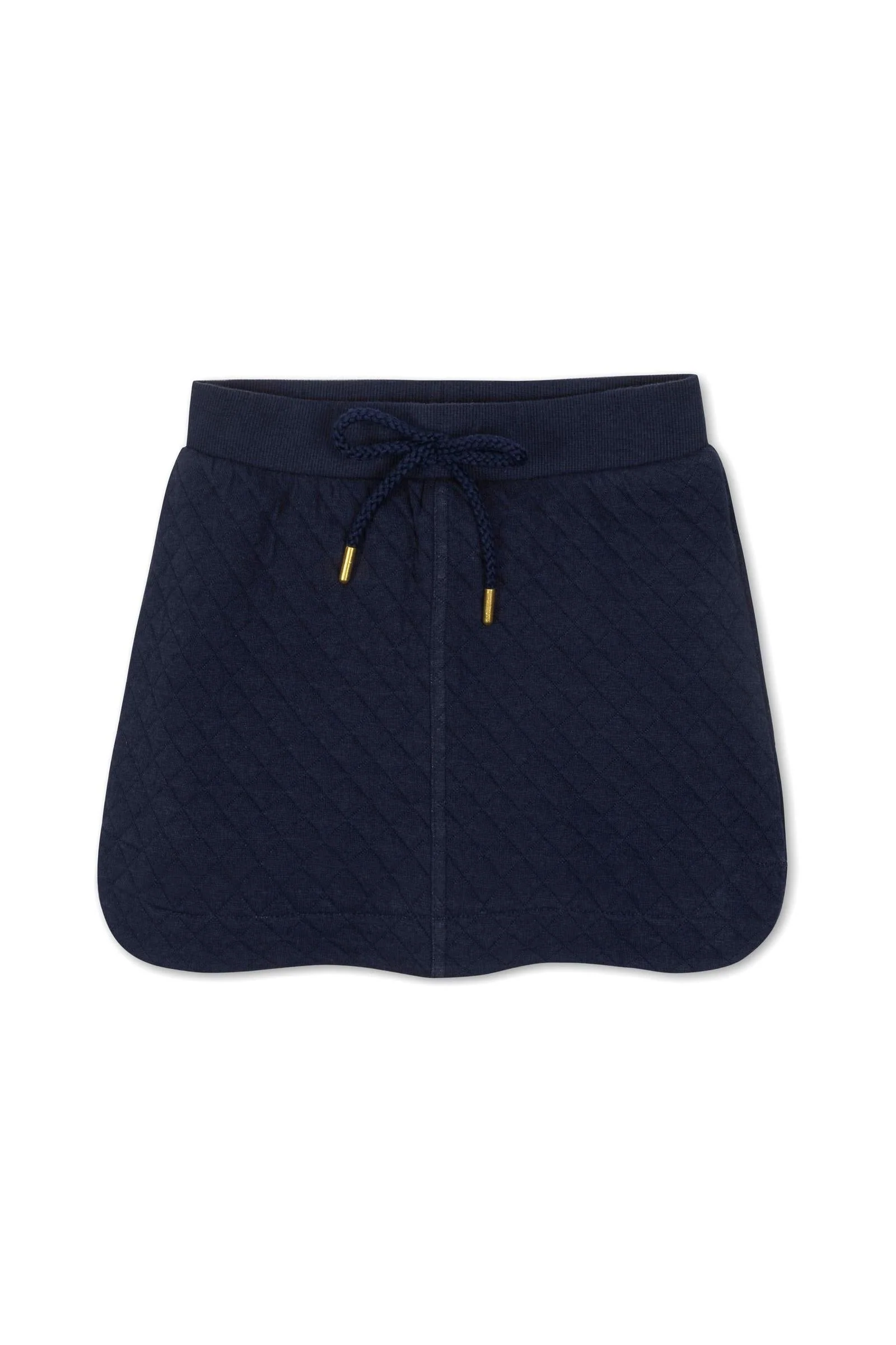 Hope & Henry Organic Cotton Quilted Pull-On Skirt Shorts for Girls, Navy, Toddler & Kids - Image 2