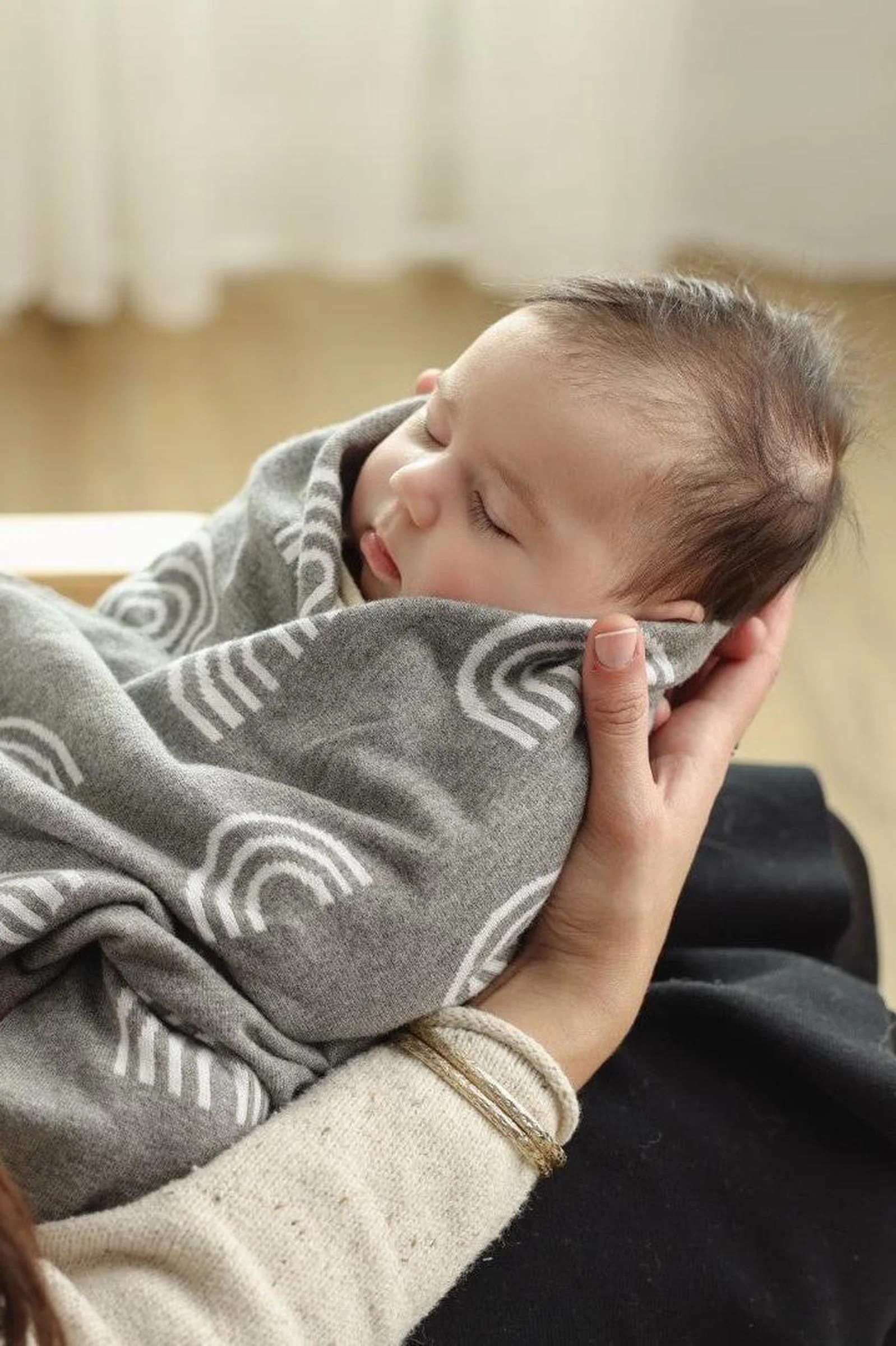 Rainbow Knit Luxury Swaddle Blanket, 100% OEKO Tex Pima Cotton