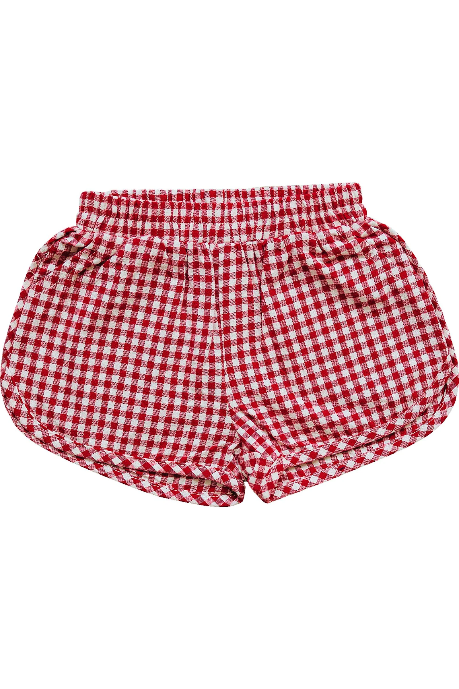 Mebie Baby Cotton Red Gingham Shorts for Girls, Baby - Kids - Image 2