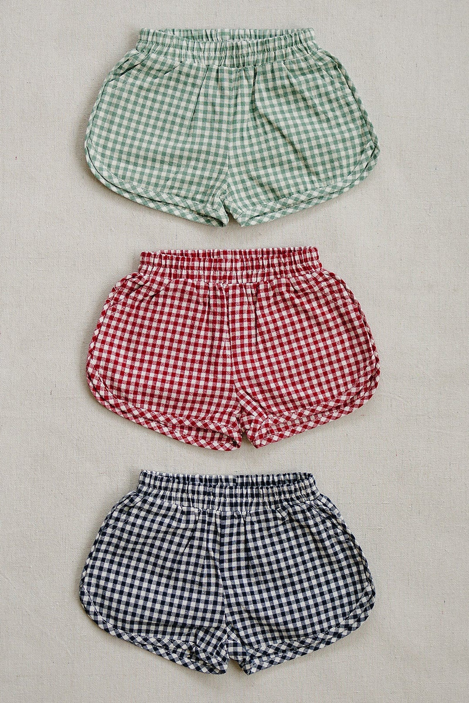 Mebie Baby Cotton Red Gingham Shorts for Girls, Baby - Kids - Image 5