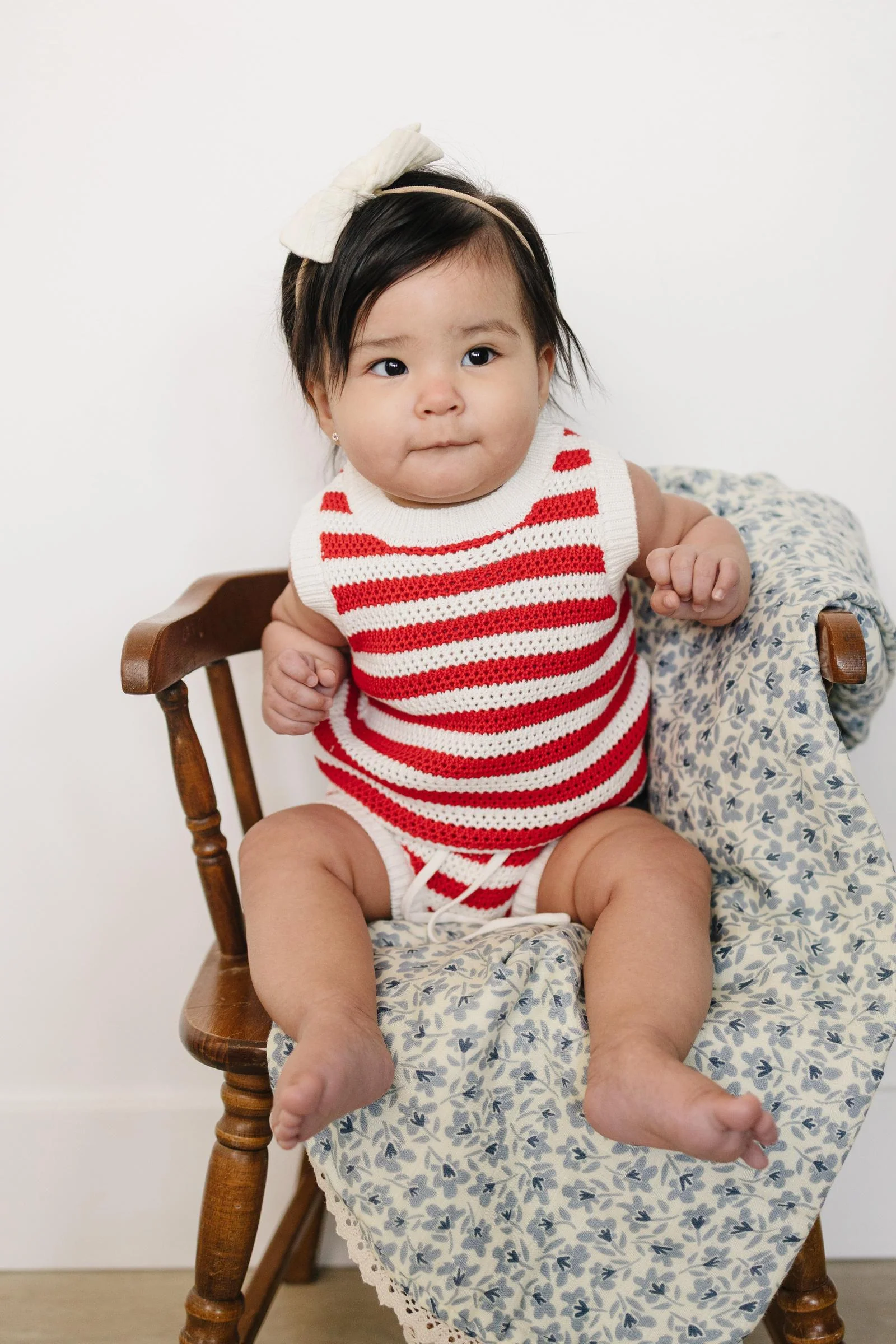 Mebie Baby Cotton Red Stripe Bloomer Tank Set for Baby Girls