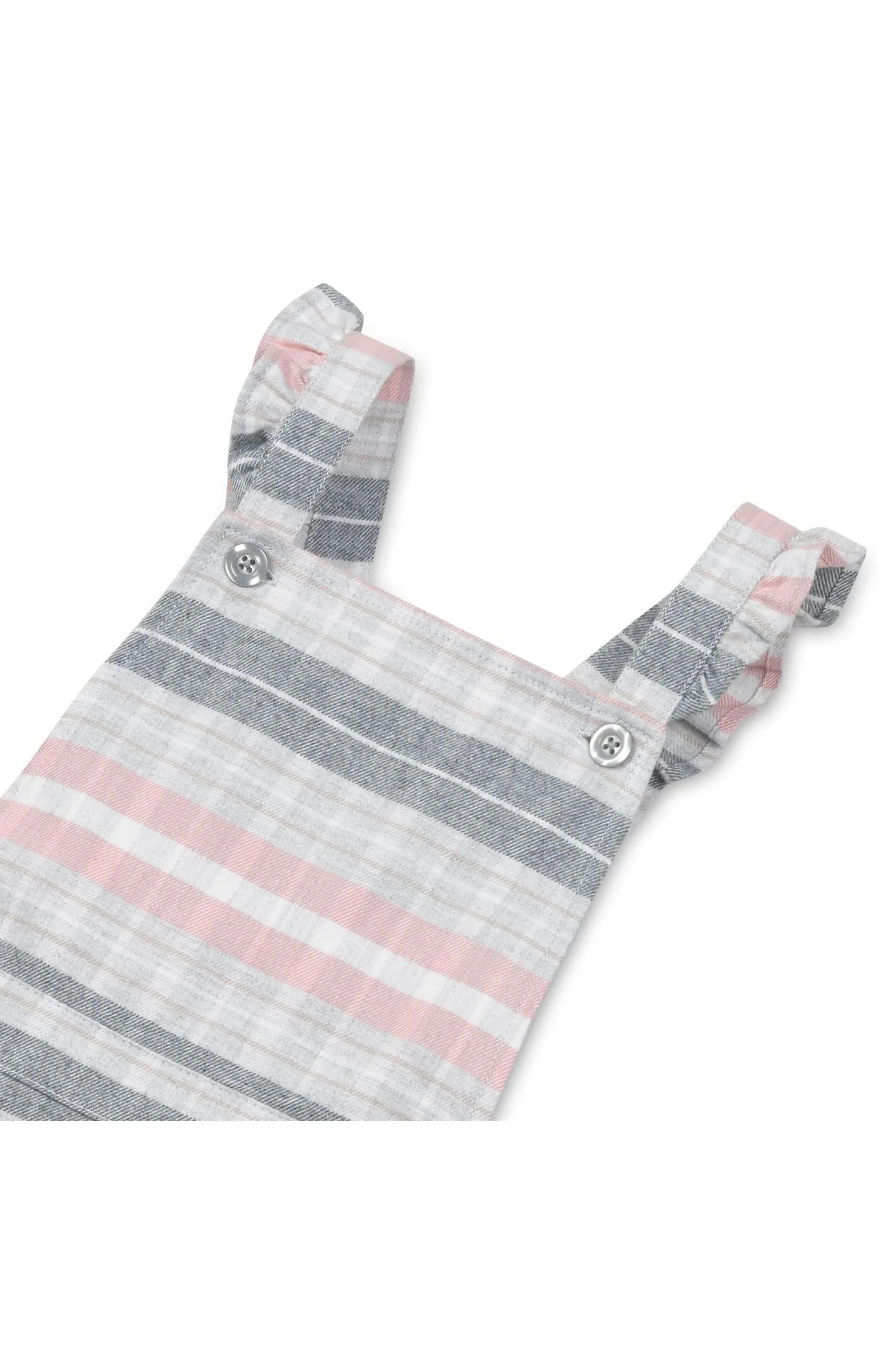 Hope & Henry Organic Cotton Ruffle Strap Overall Skirt, Gray & Rose Plaid, Toddler & Kids - Image 5