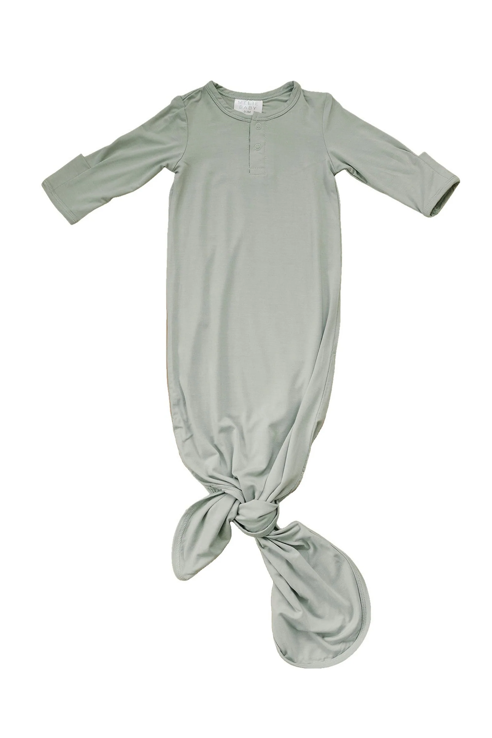 Mebie Baby Sage Knot Gown, Bamboo, Baby Essentials - Image 2